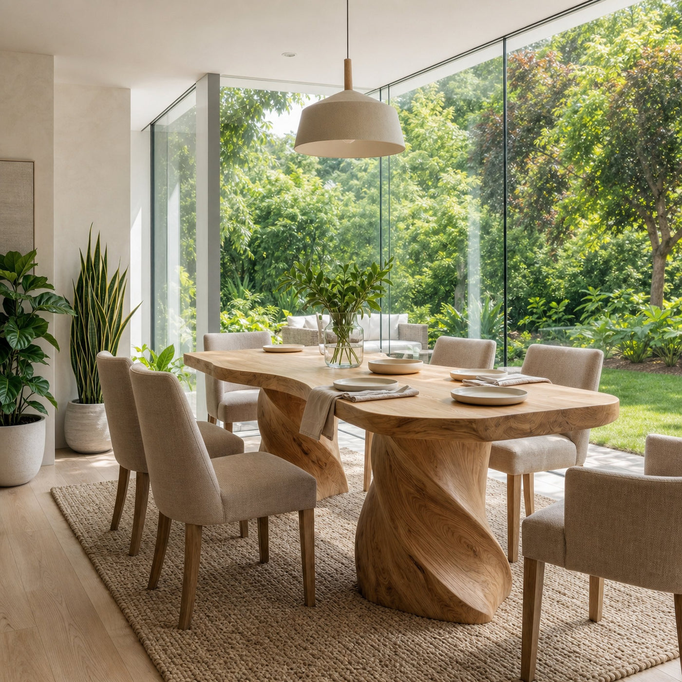 Sculptural Twisted Base Dining Table For Dining Room And Kitchen - product view 5