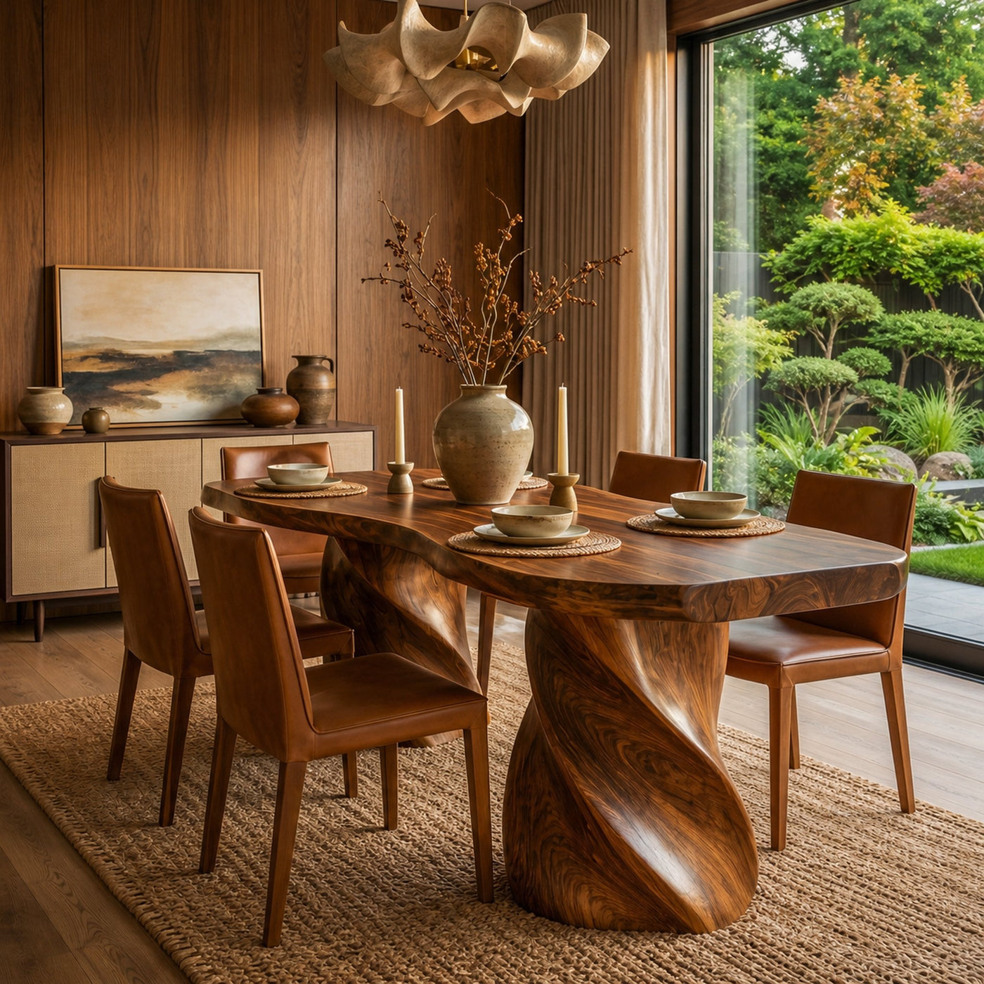 Sculptural Twisted Base Dining Table For Dining Room And Kitchen - product view 6