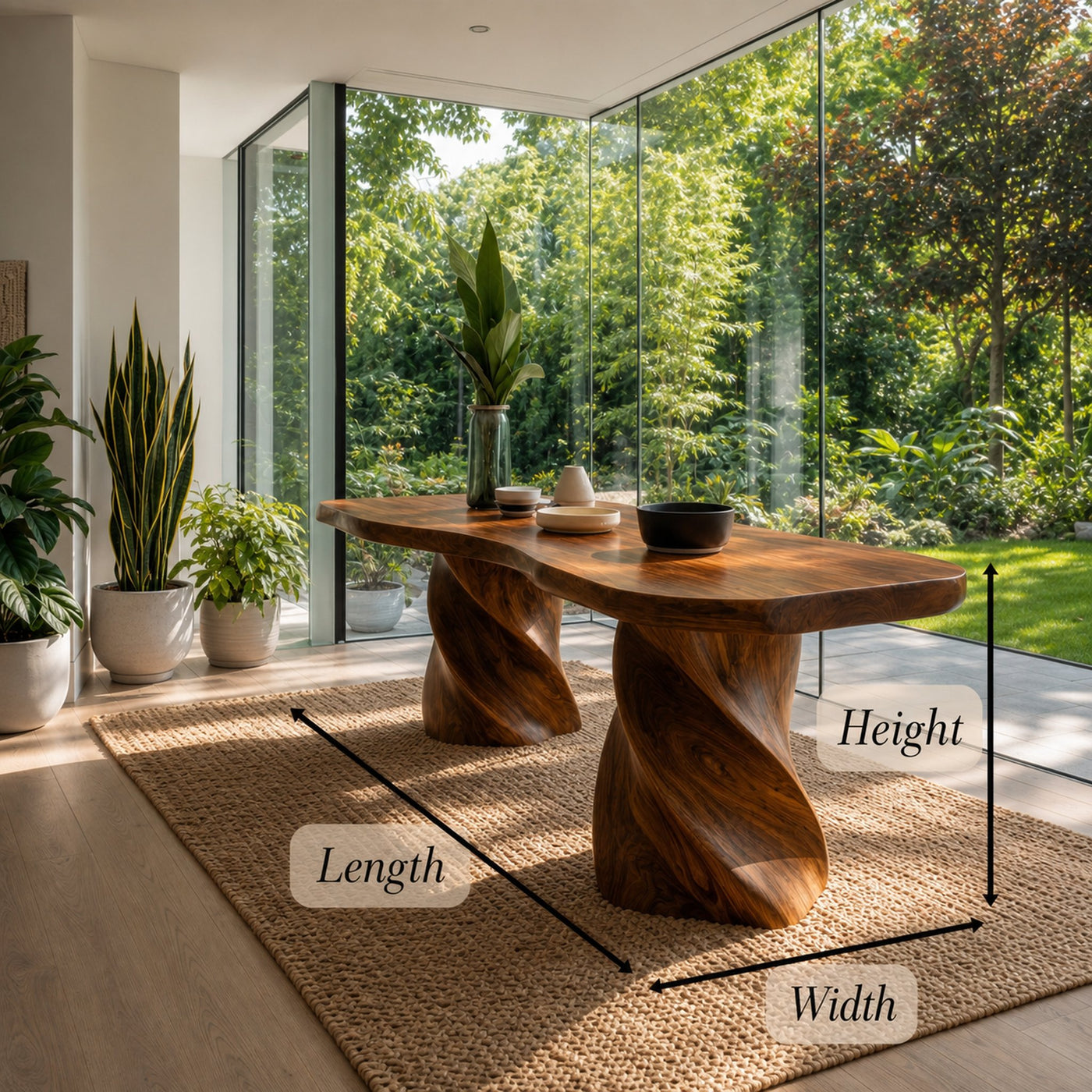 Sculptural Twisted Base Dining Table For Dining Room And Kitchen - product view 8