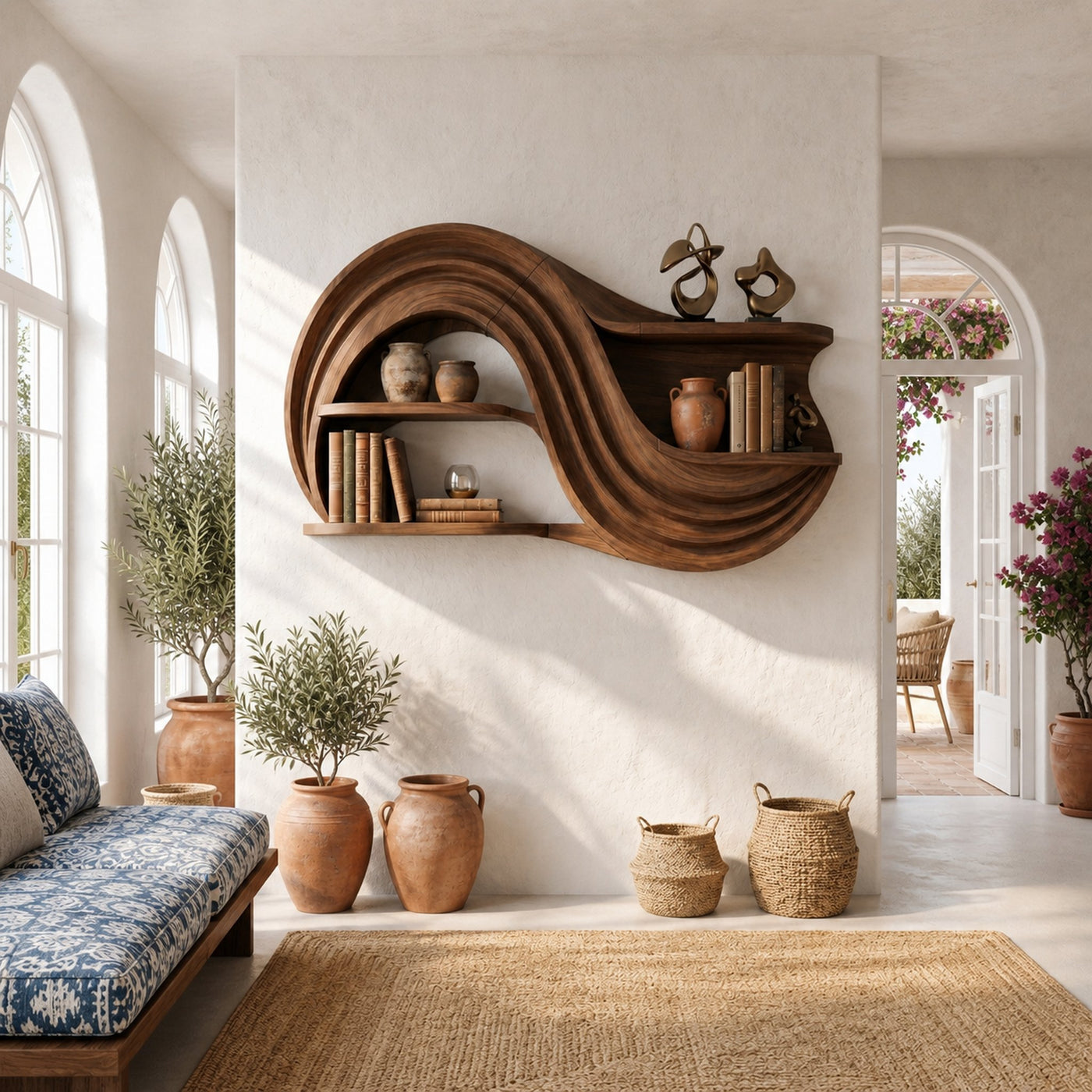 Sculptural Wall Shelf For Living Room