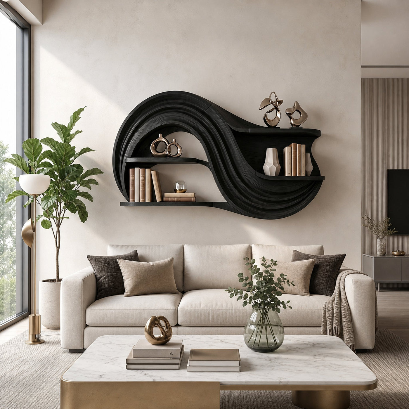 Sculptural Wall Shelf For Living Room - product view 7