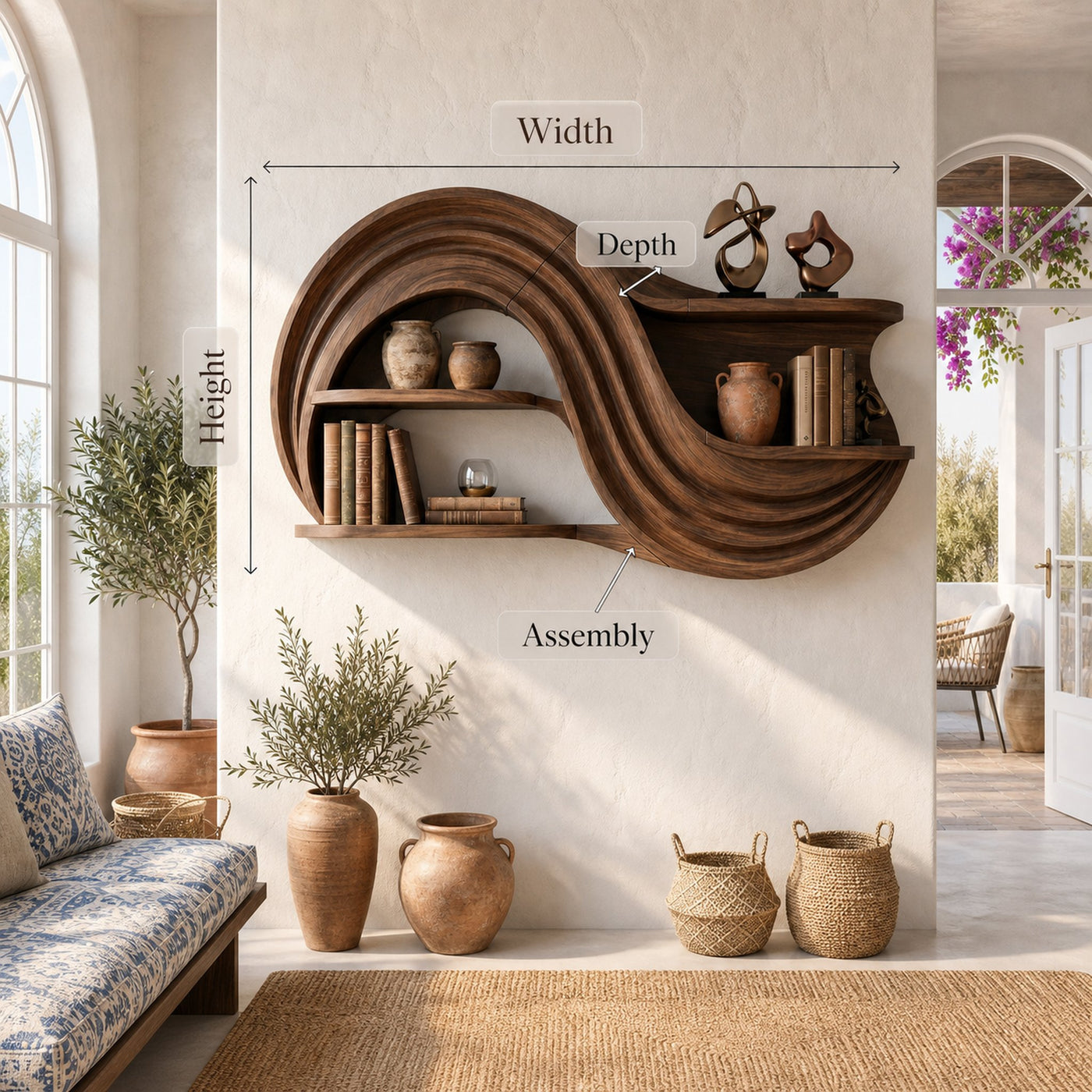Sculptural Wall Shelf For Living Room - product view 8