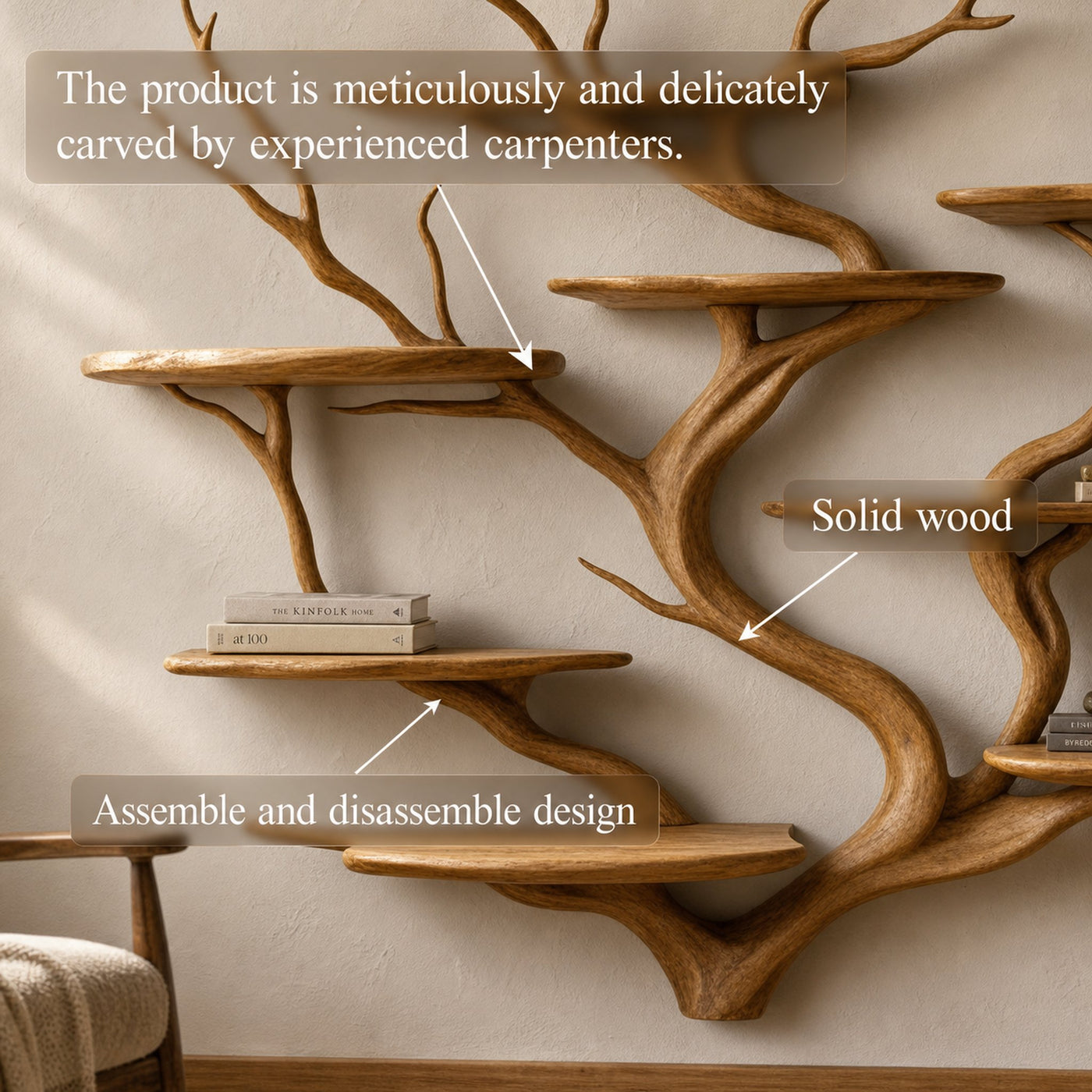 Sculpture Style Wall Shelf Reading Room And Studio - product view 2