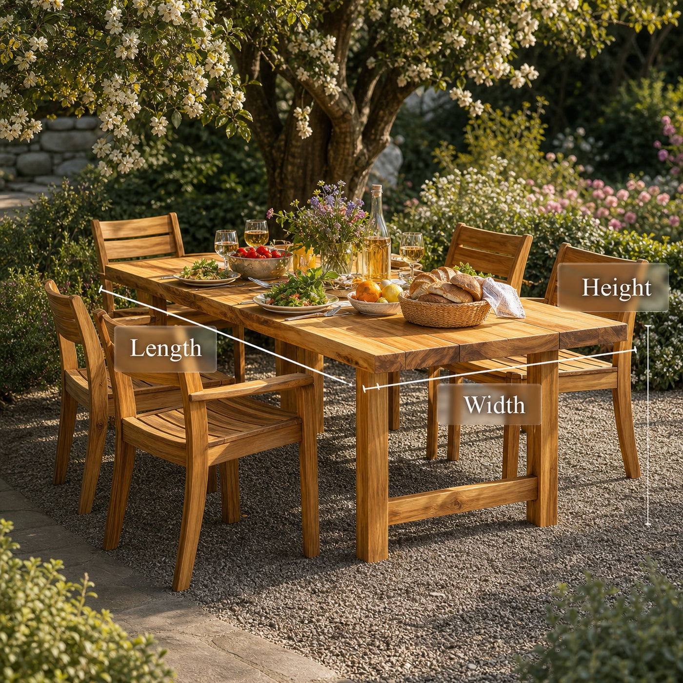 Solid Wood Dining Set Custom Rustic Table Garden Home Decor Gift - product view 3
