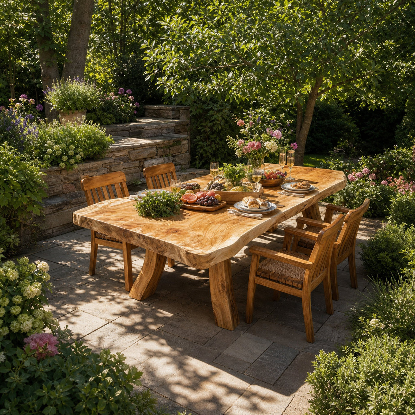 Solid Wood Large Dining Table Set Custom Decor Garden Gift