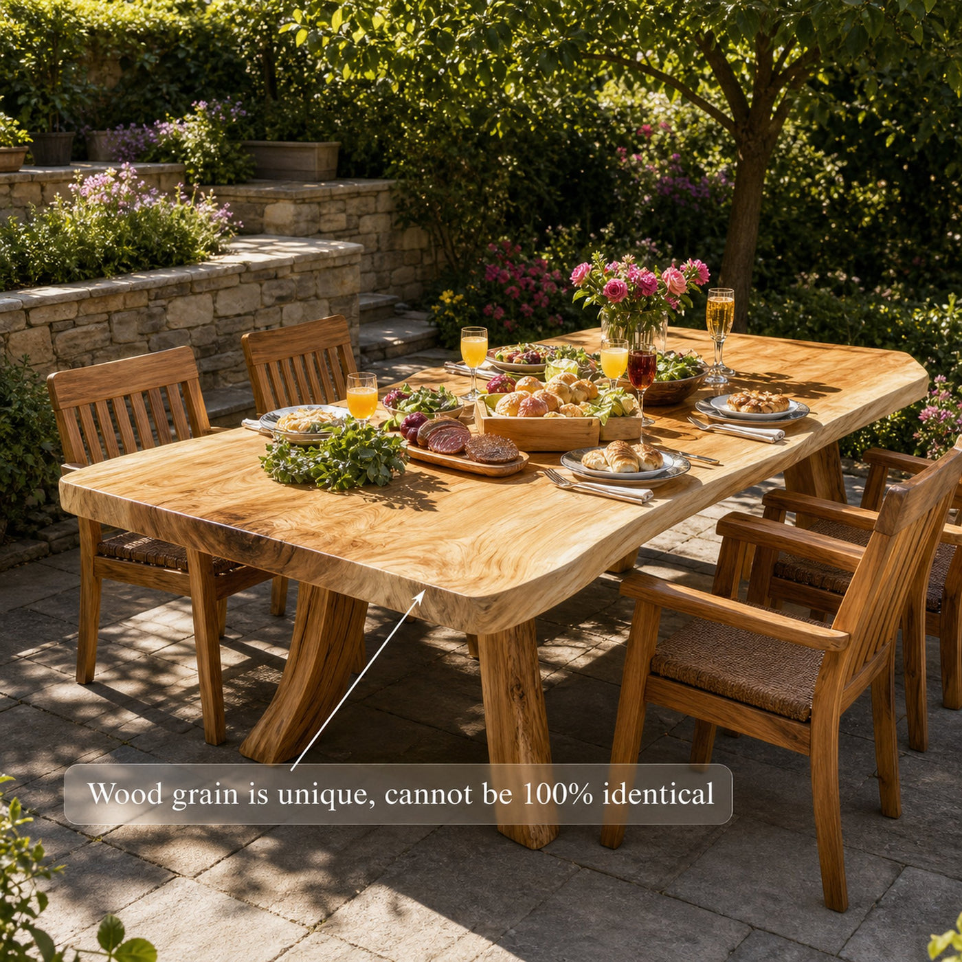 Solid Wood Large Dining Table Set Custom Decor Garden Gift - product view 2
