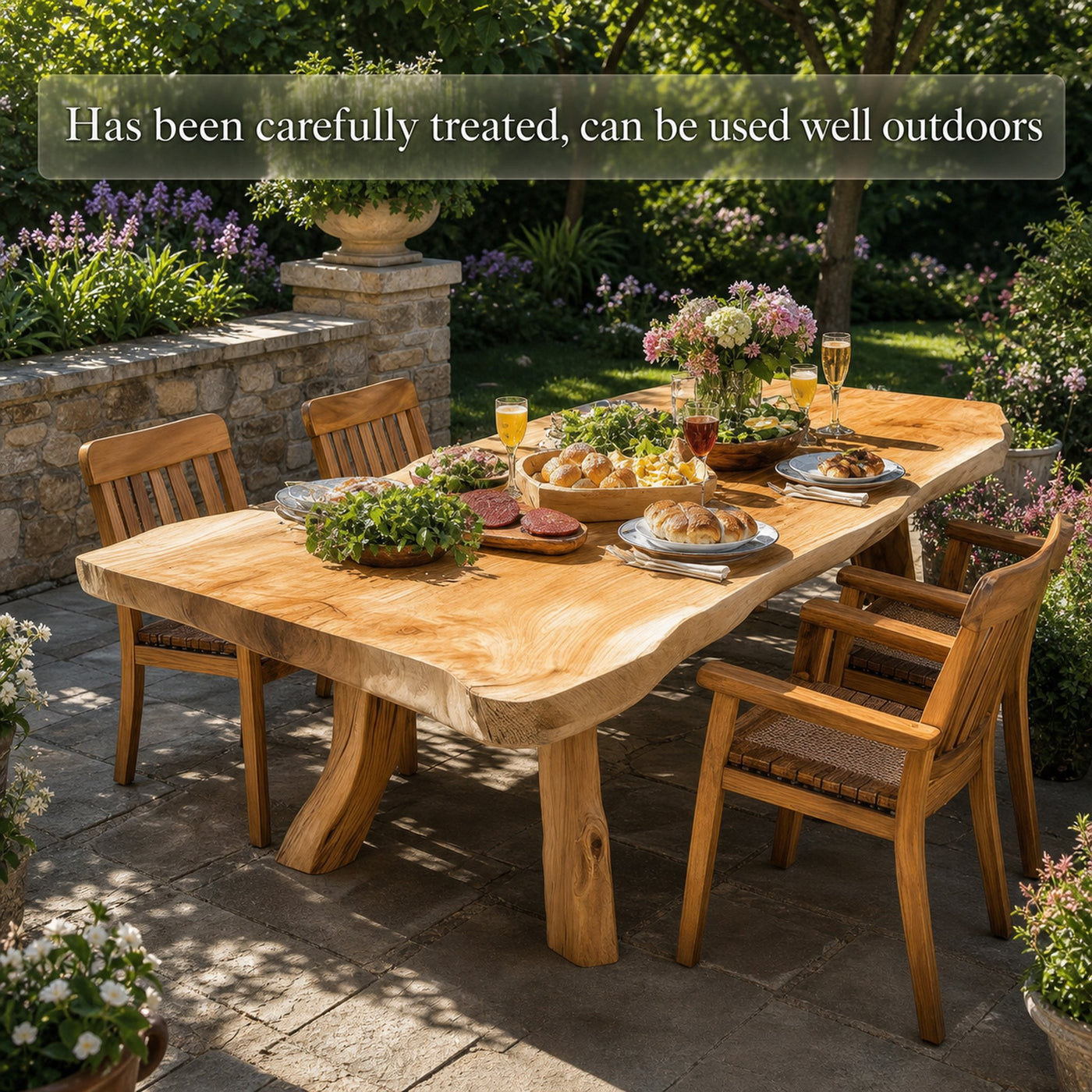 Solid Wood Large Dining Table Set Custom Decor Garden Gift - product view 3