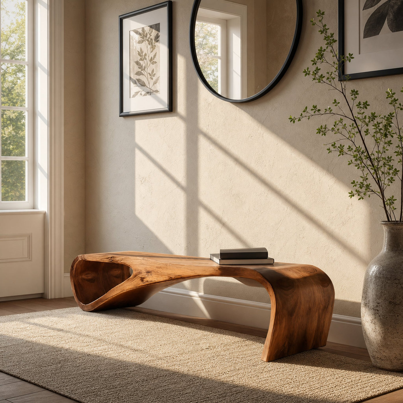 Statement Bench With Smooth Curved Form For Modern Home - product view 6