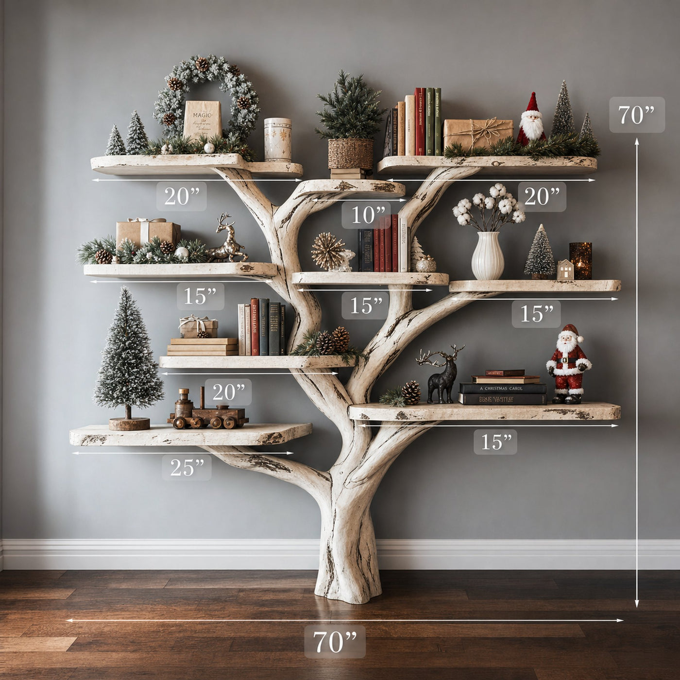 Tree Bookcase Xmas Montessori Bookshelf Christmas Gift - product view 6