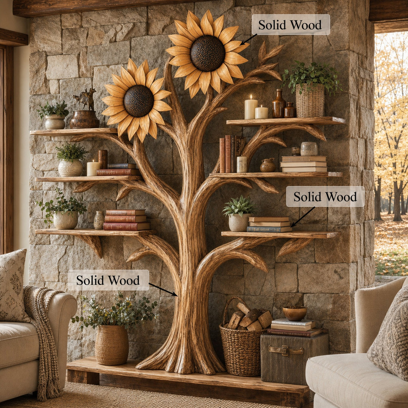 Tree Bookshelf Floating Bookshelf Branch Bookcase - product view 6