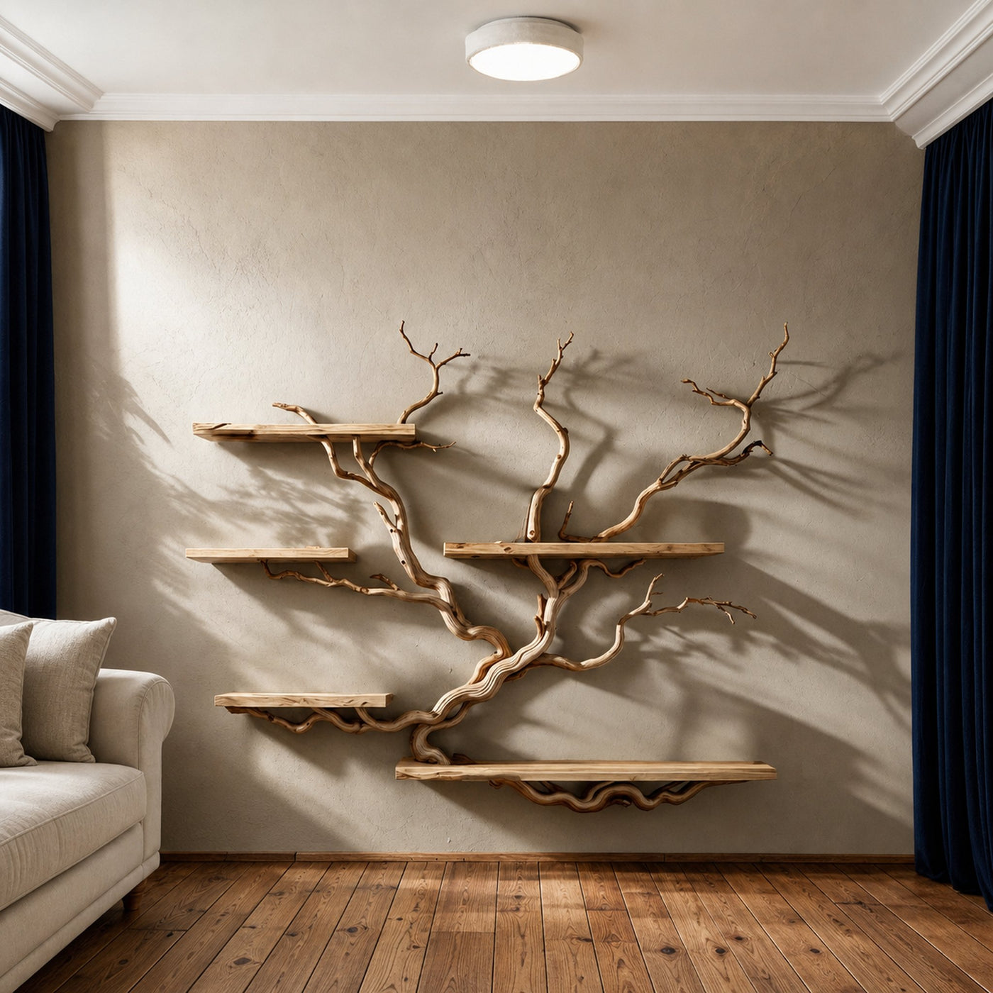 Tree Bookshelf Floating Shelves Driftwood Branch - product view 3