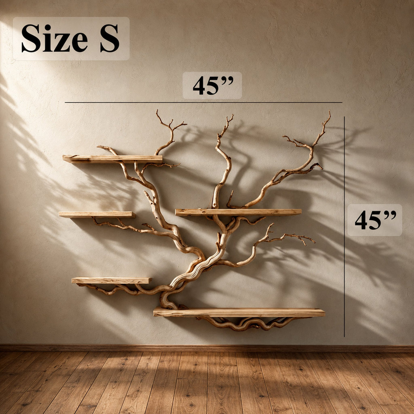 Tree Bookshelf Floating Shelves Driftwood Branch - product view 4