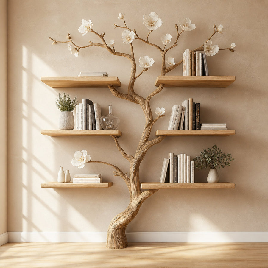 Tree Branch Bookshelve Wooden Handcrafted Natural Gift Handmade