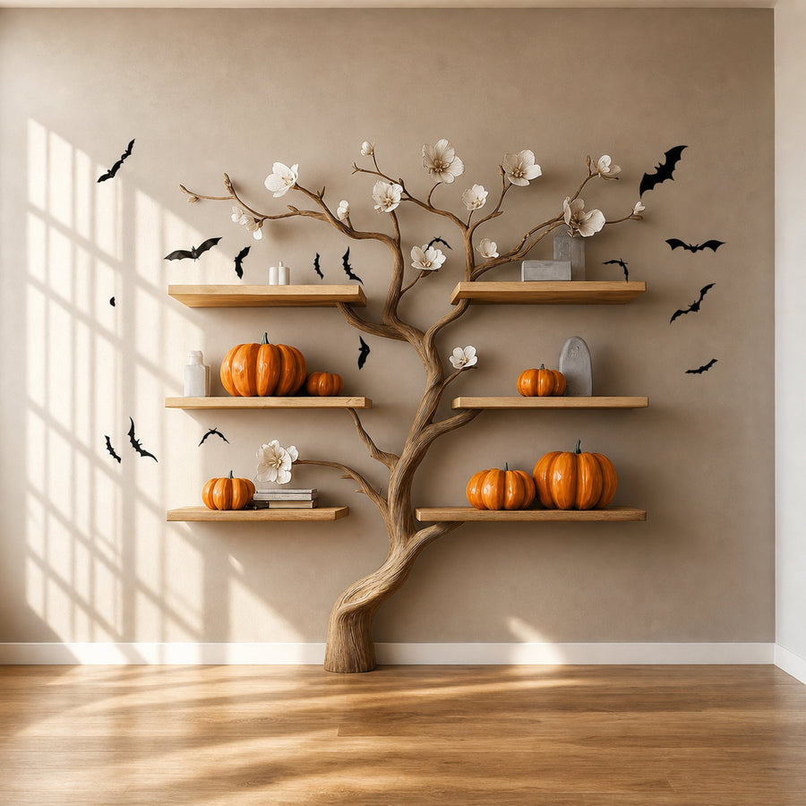 Tree Branch Bookshelve Wooden Natural Gift Halloween
