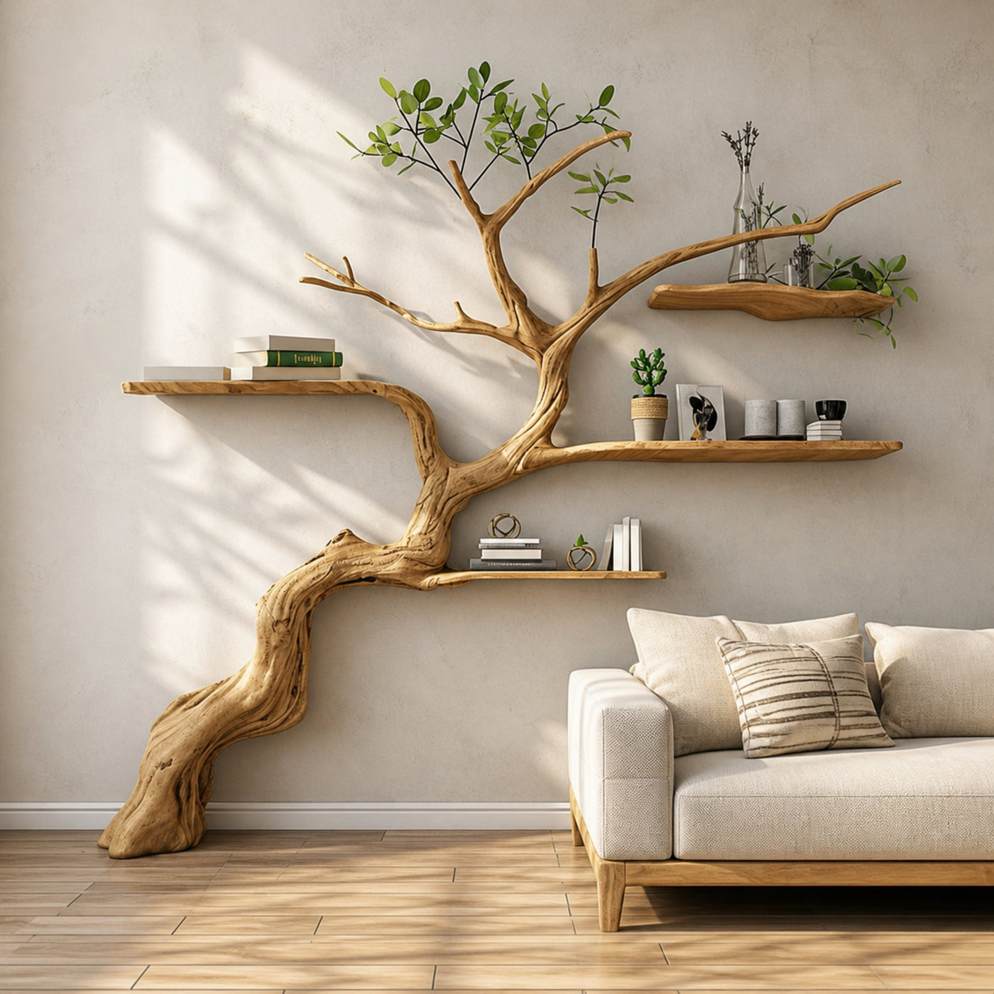 Tree Branch Floating Shelf Driftwood Bookshelf