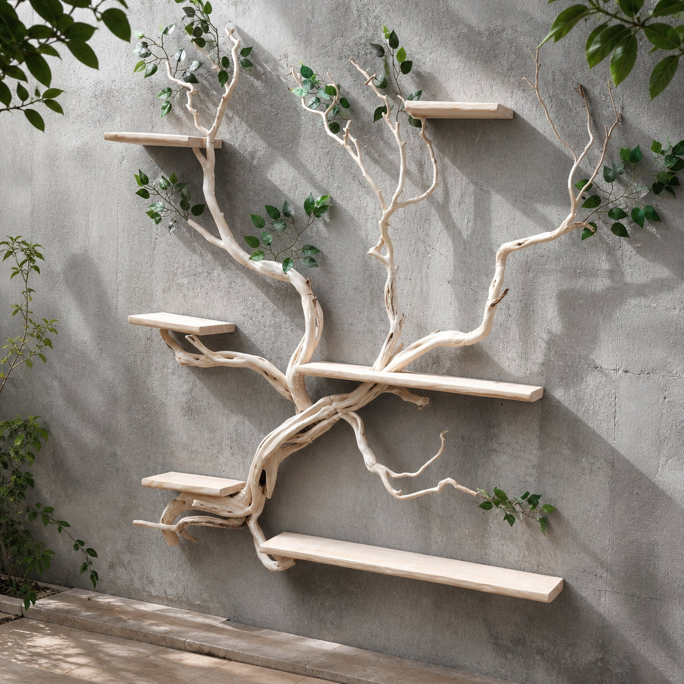 Tree Branch Floating Shelf Solid Wood Carving - product view 4
