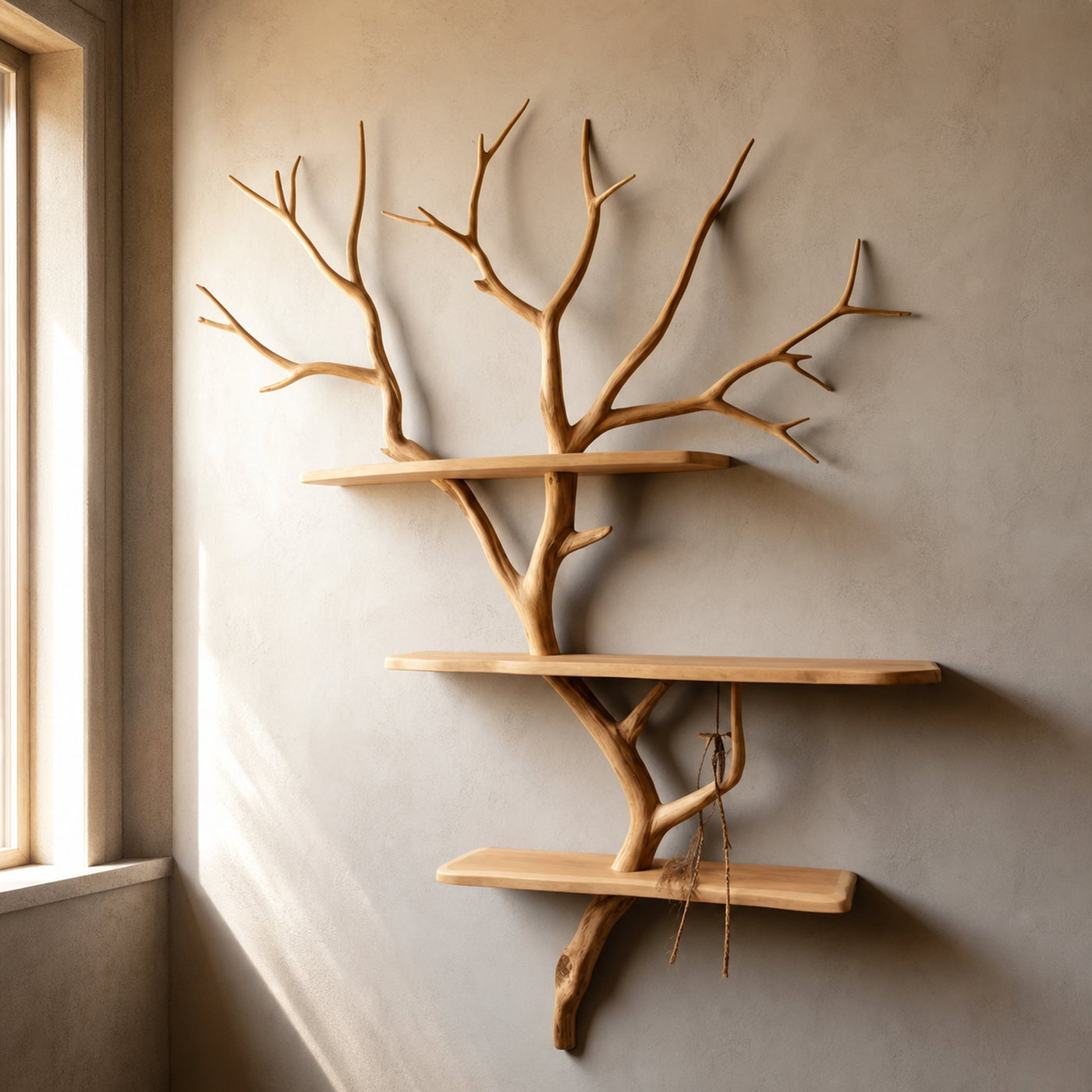 Tree Branch Floating Shelf Wall Mount Bookshelf