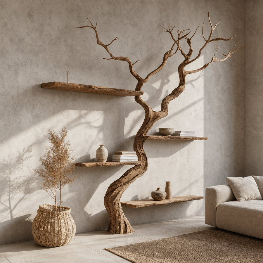 Tree Branch Floating Shelves Wood Rustic Shelf