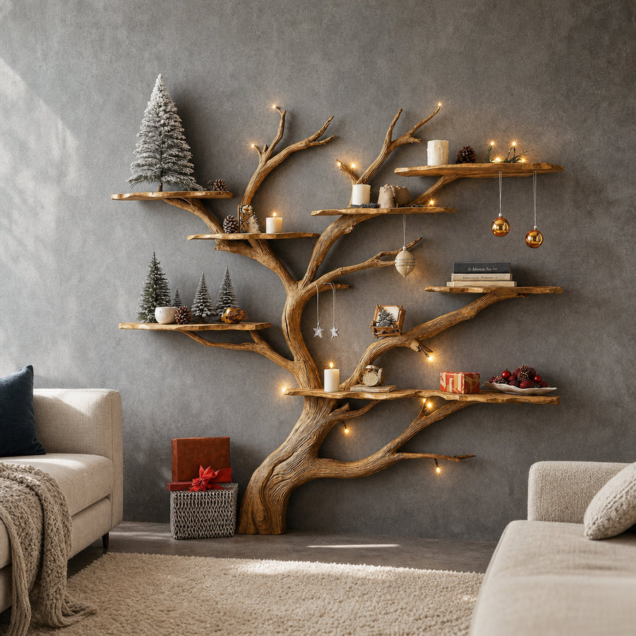 Tree Branch Montessori Bookshelf Mid Century Bookcase Home Decor