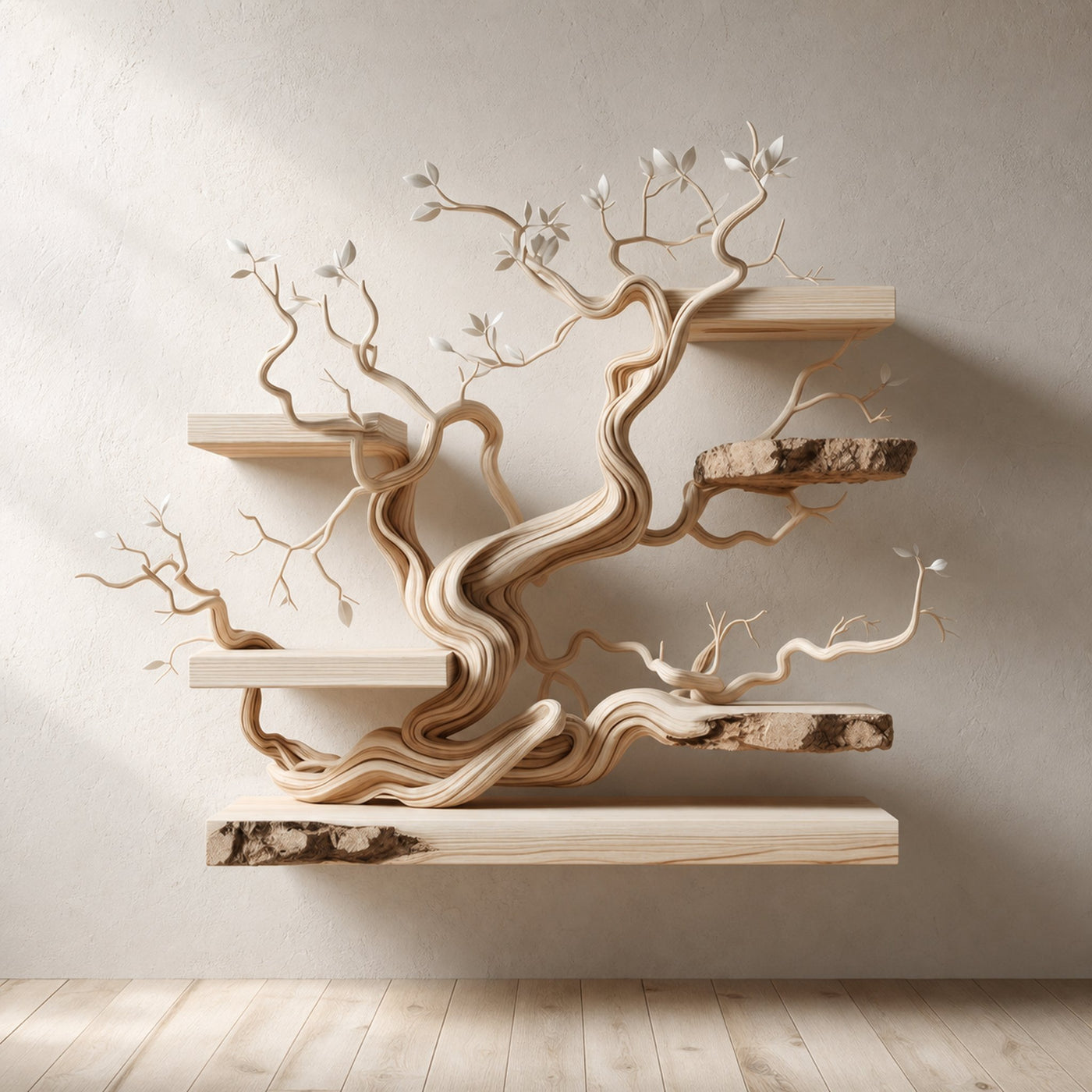Tree Branch Shelf Live Edge Floating Driftwood Shelf