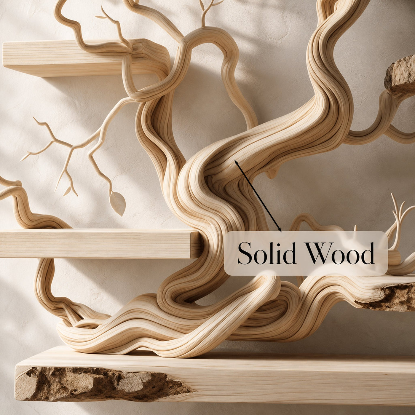 Tree Branch Shelf Live Edge Floating Driftwood Shelf - product view 2