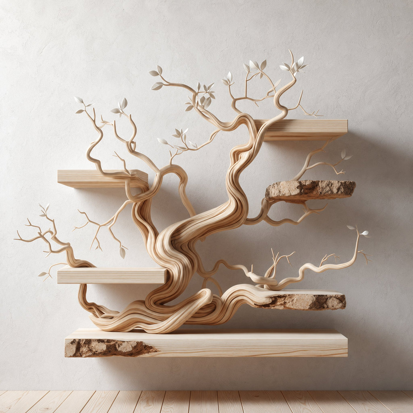 Tree Branch Shelf Live Edge Floating Driftwood Shelf - product view 3