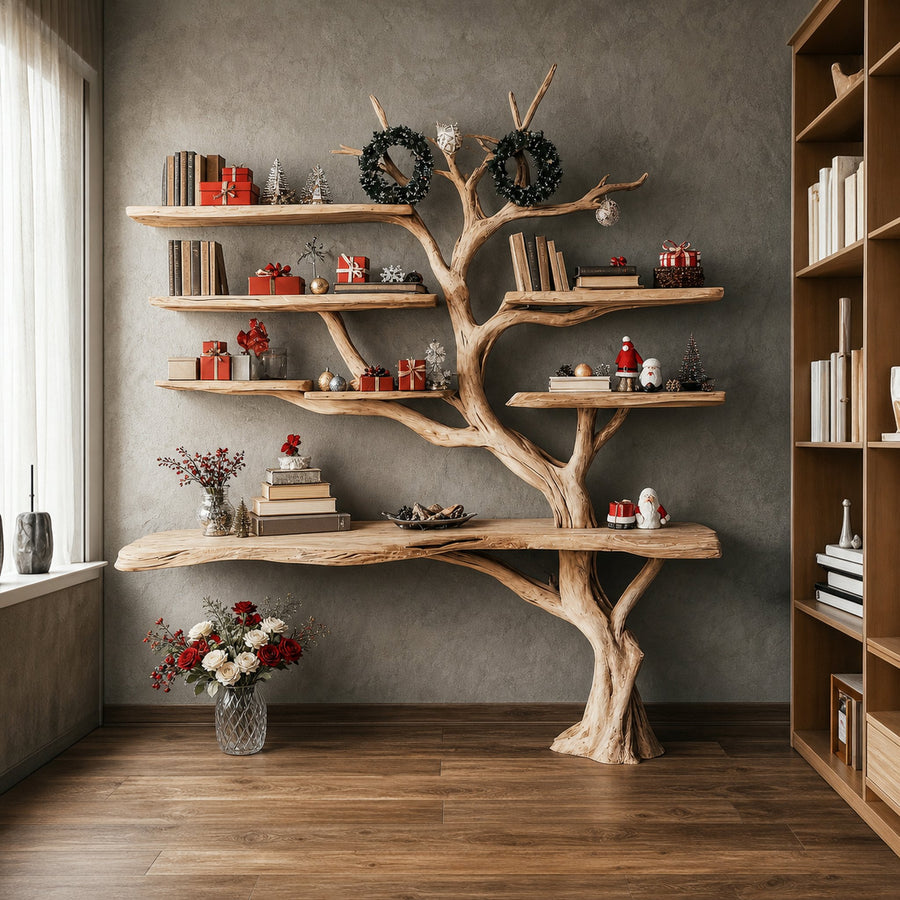 Tree Branch Shelf Xmas Driftwood Bookshelf Christmas Decor