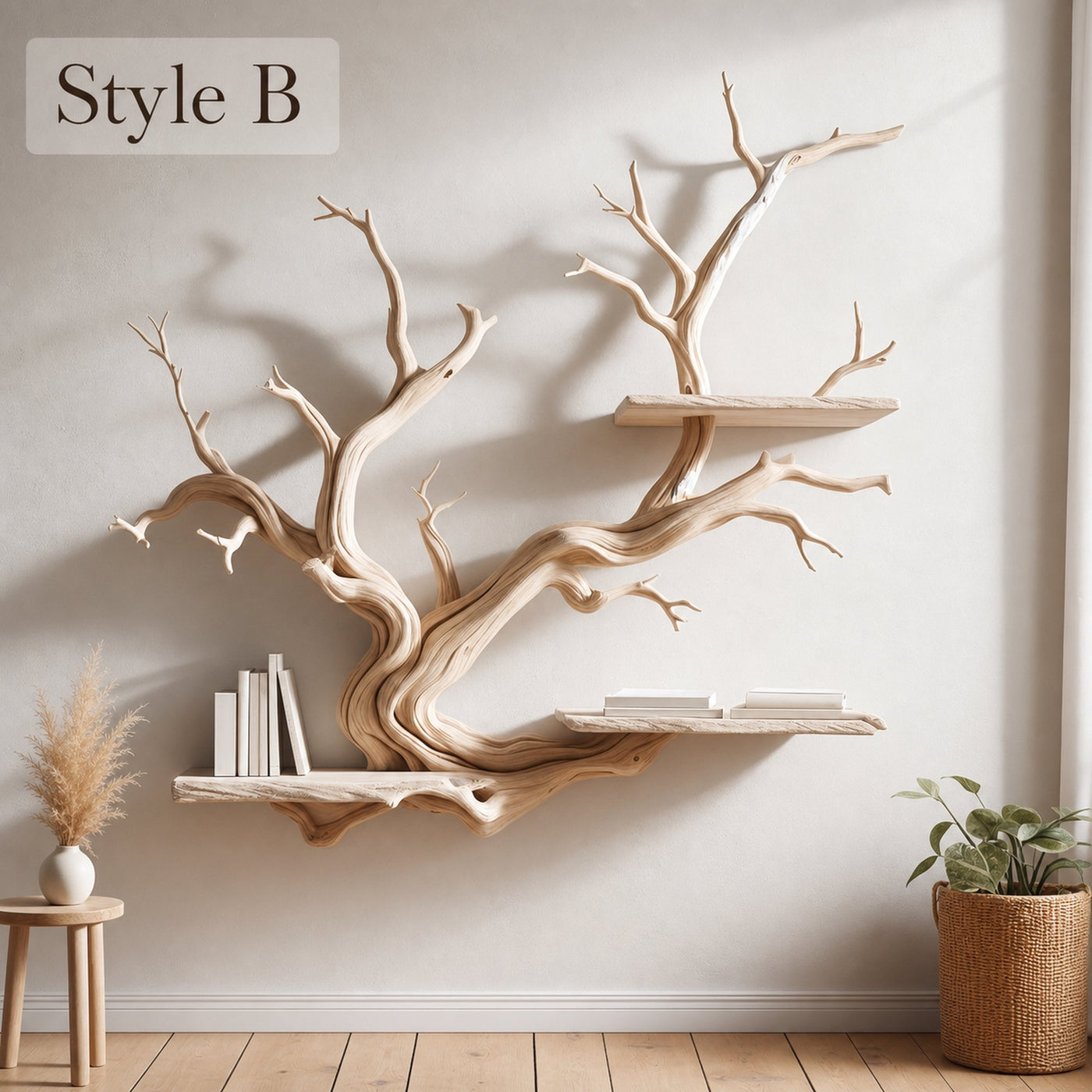 Tree Branch Shelves Driftwood Wall Mounted Floating Shelf - product view 3