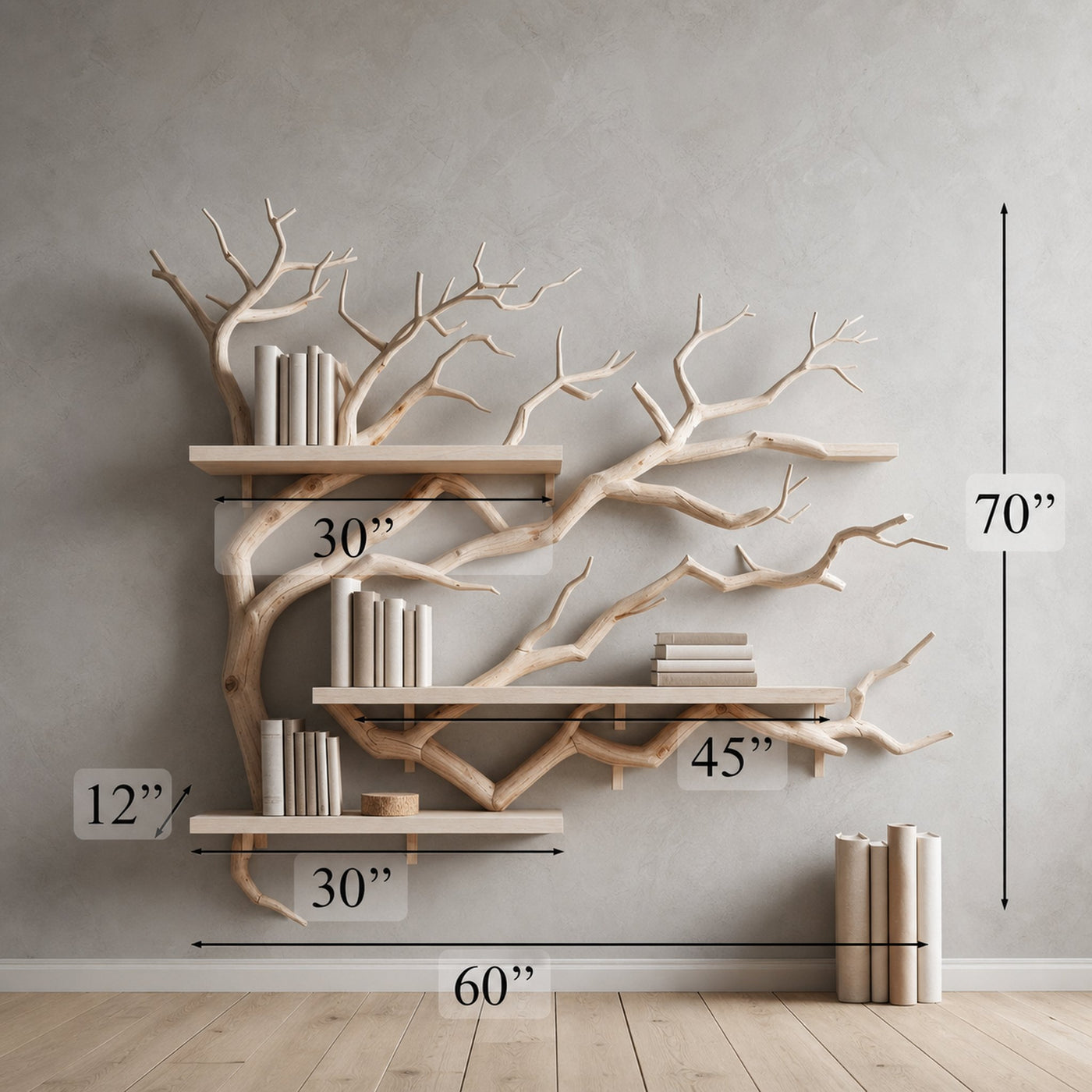 Tree Branch Shelves Driftwood Wall Mounted Floating Shelf - product view 5
