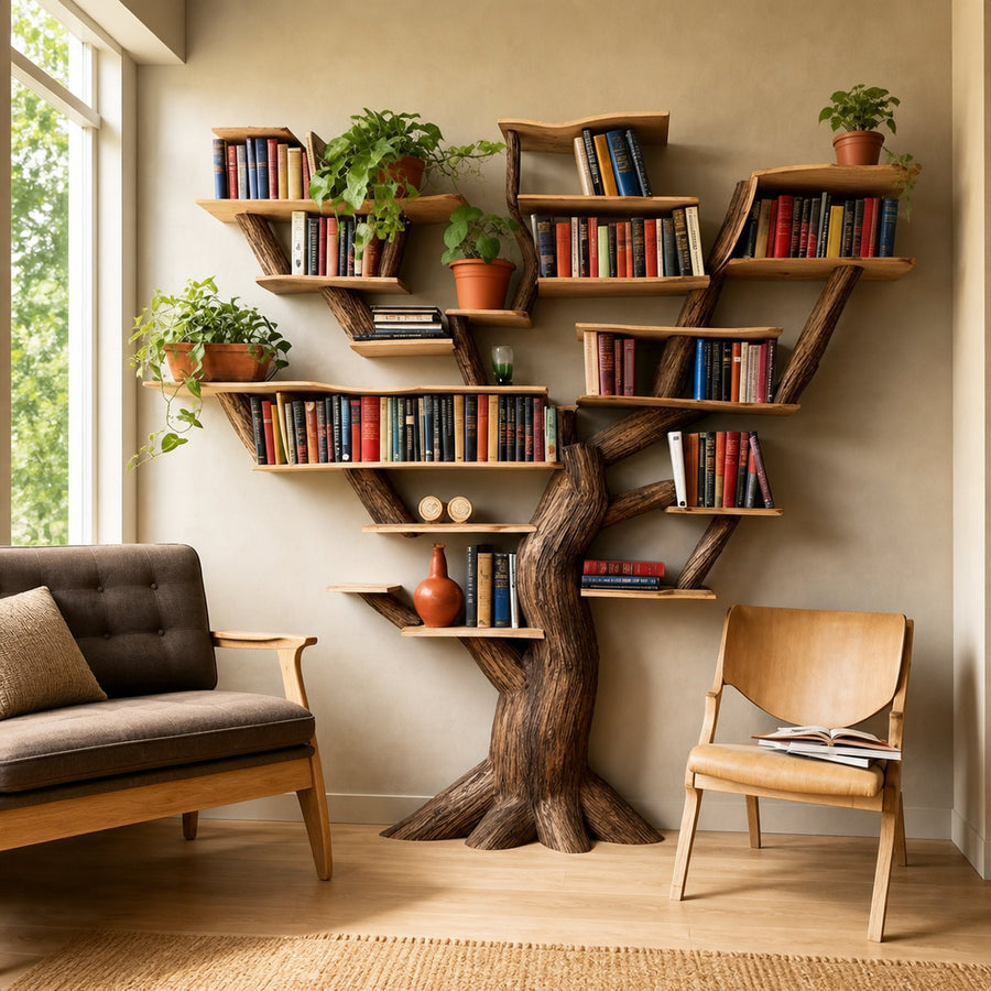 Tree Branch Standing Corner Shelf Custom Shelf