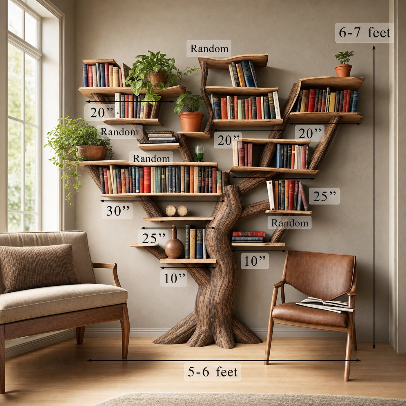 Tree Branch Standing Corner Shelf Custom Shelf - product view 2