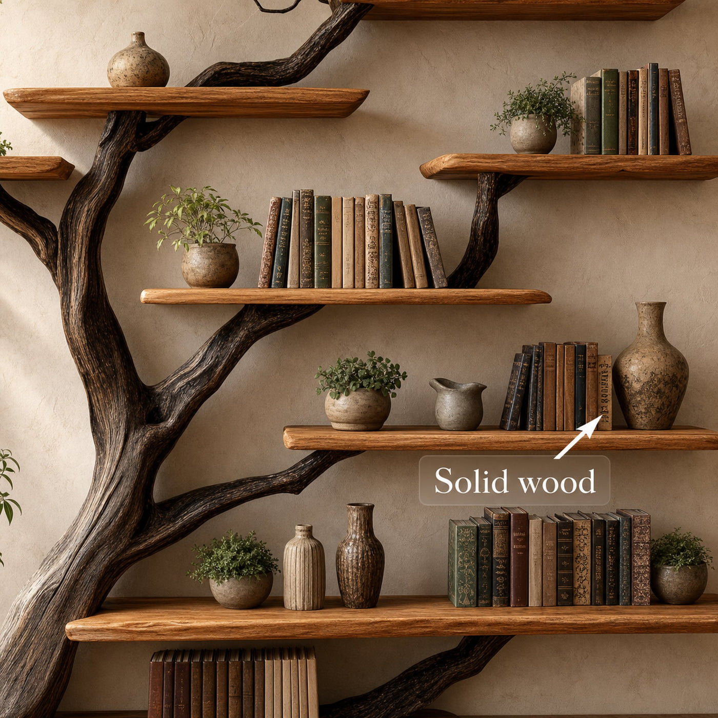 Tree Branch Wall Mouted Floating Bookshelf Home Decor Gift - product view 3