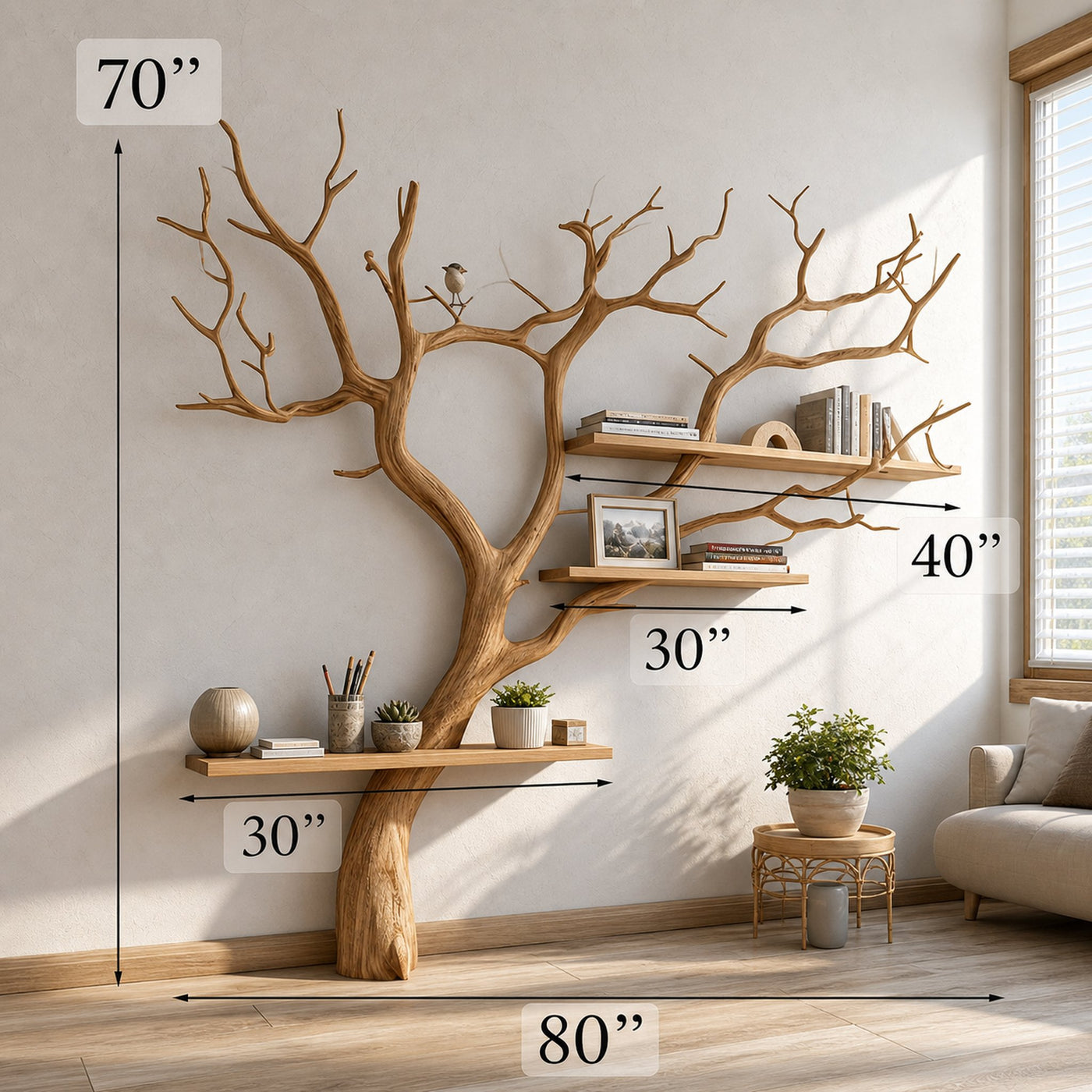 Tree Branches Wall Bookshelf Decorations - product view 2