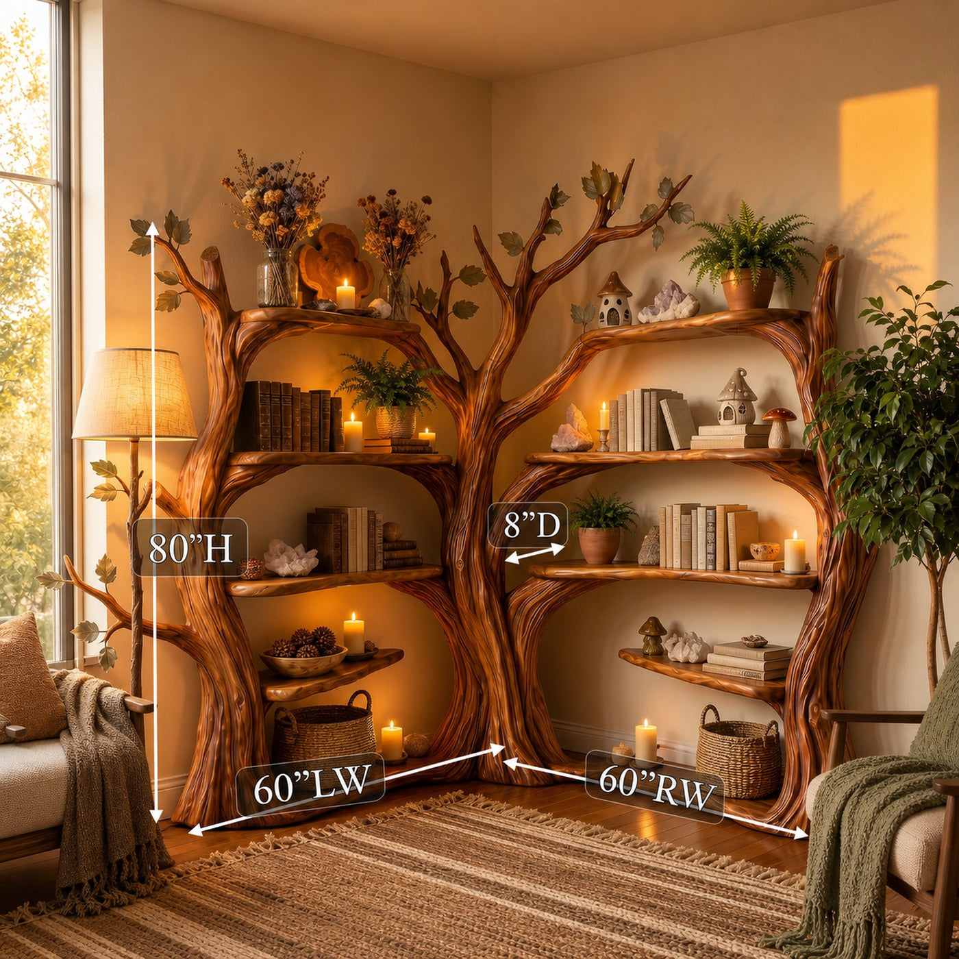 Tree Corner Bookshelf For Living Room And Reading Room - product view 8