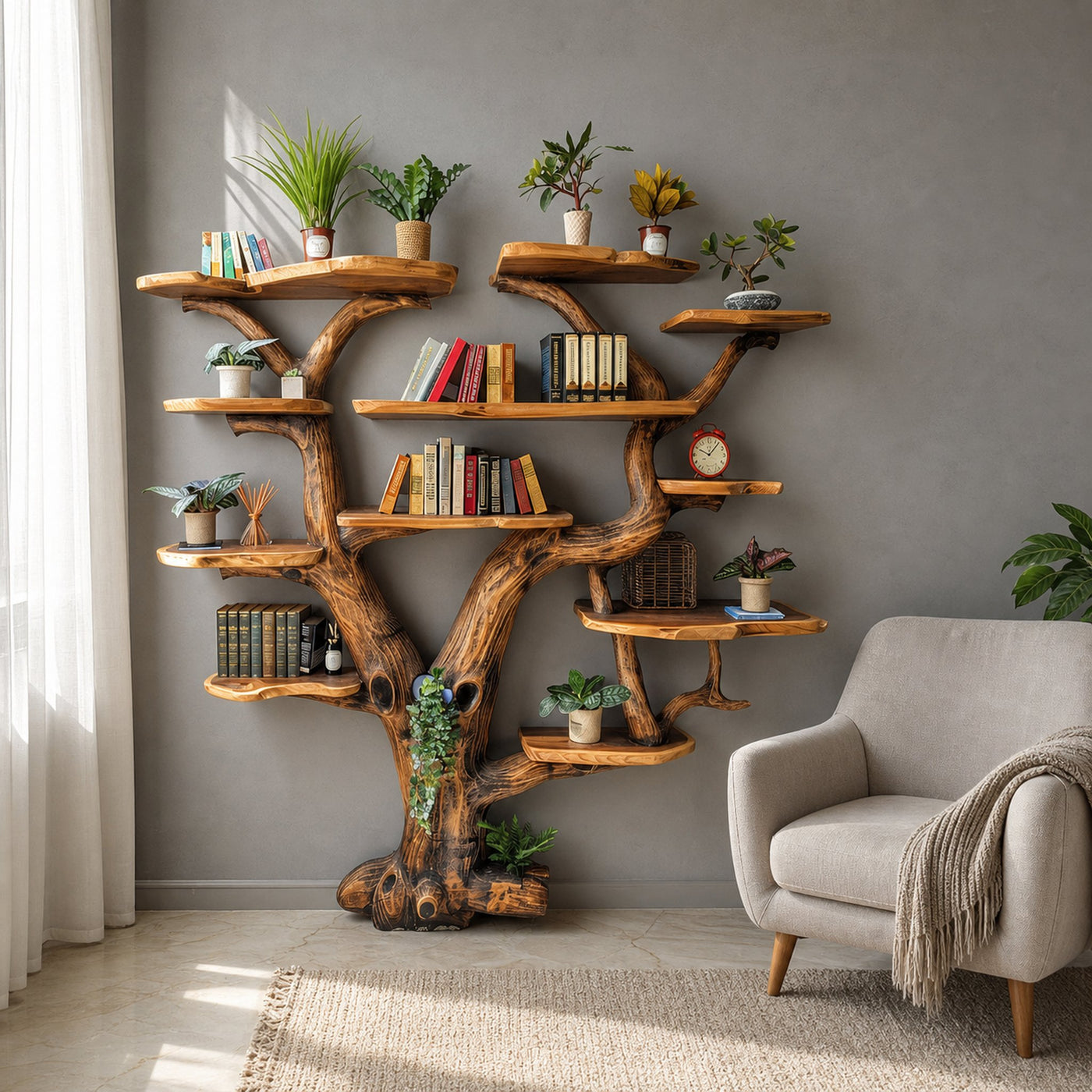Tree Floating Book Shelf Wall Mount