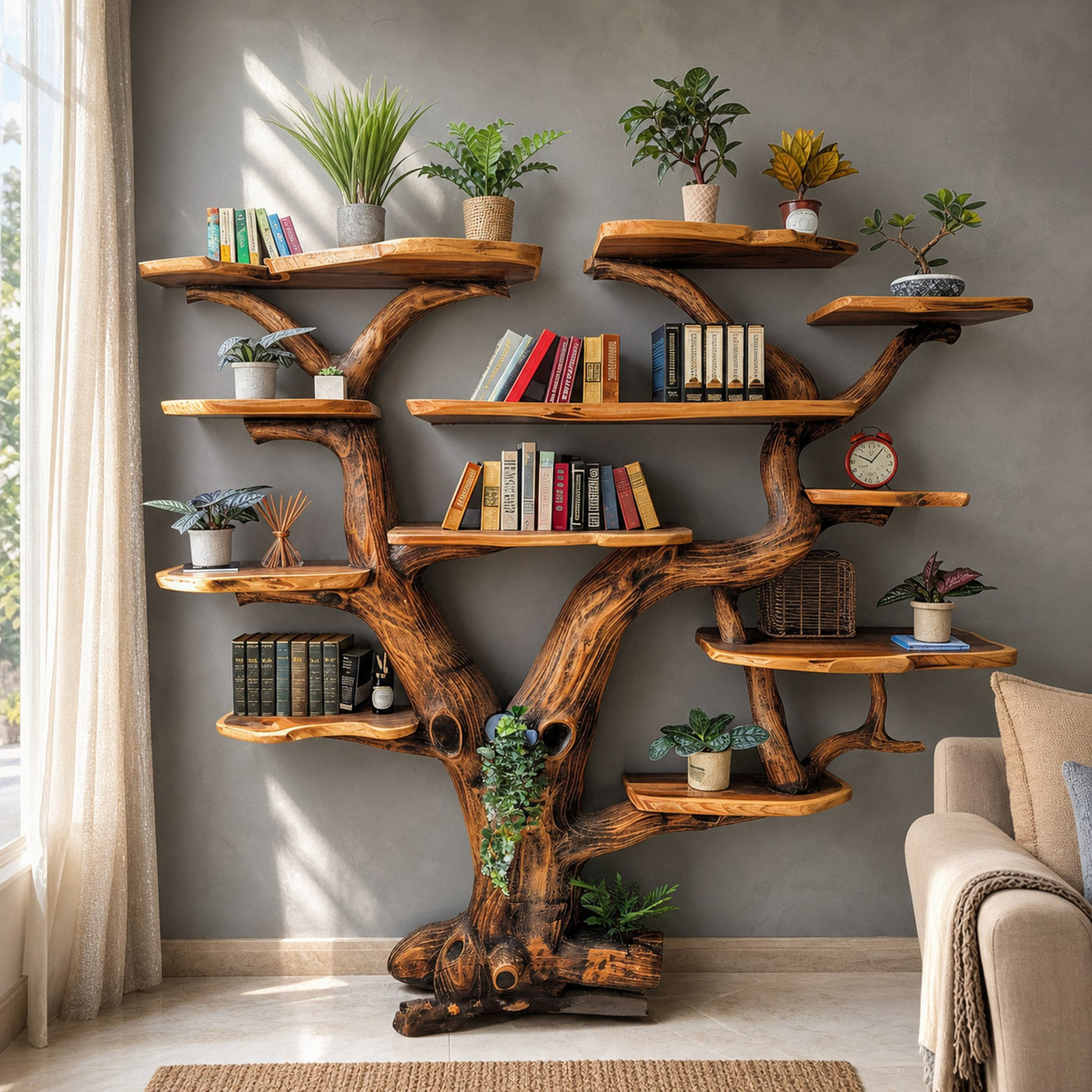 Tree Floating Book Shelf Wall Mount - product view 3