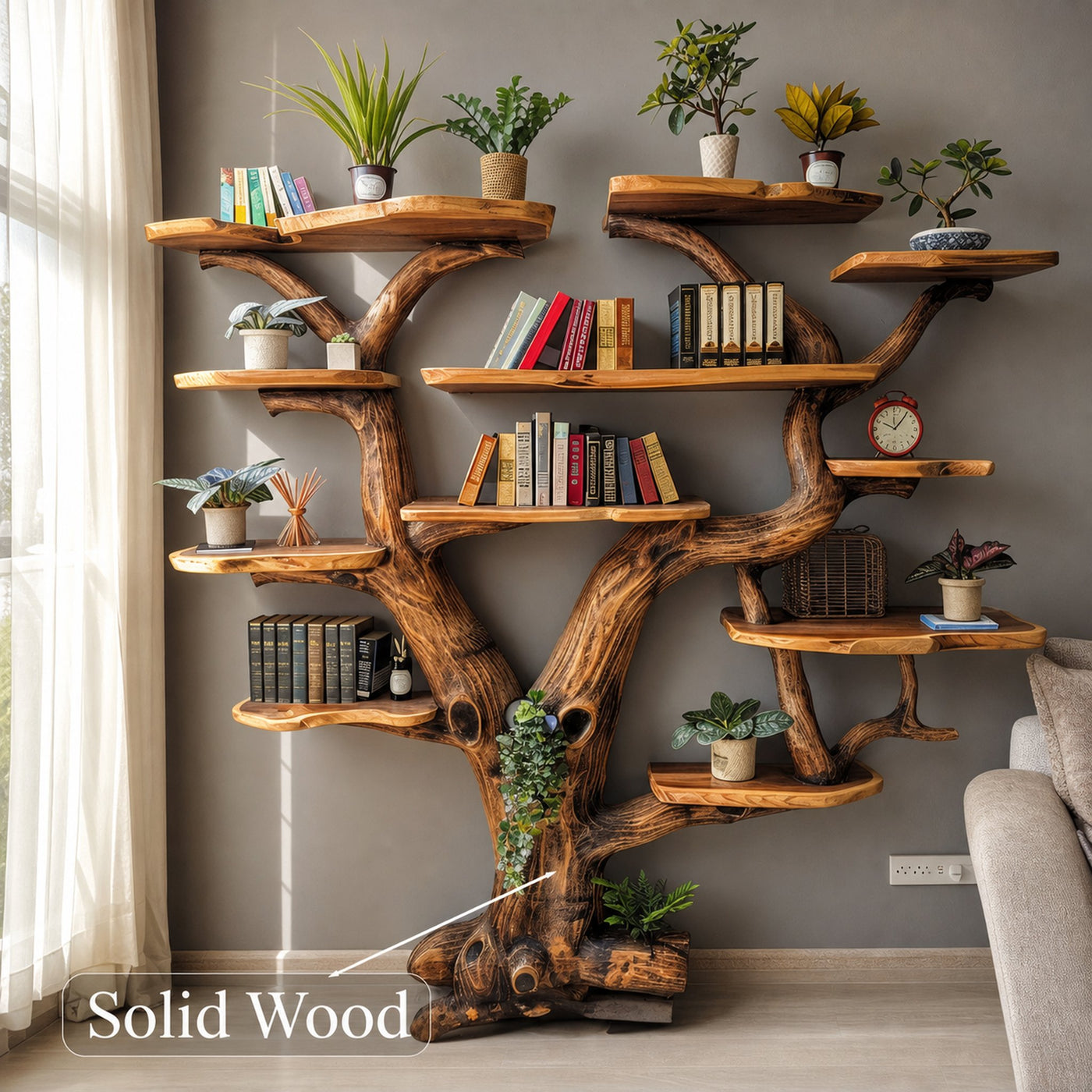 Tree Floating Book Shelf Wall Mount - product view 4