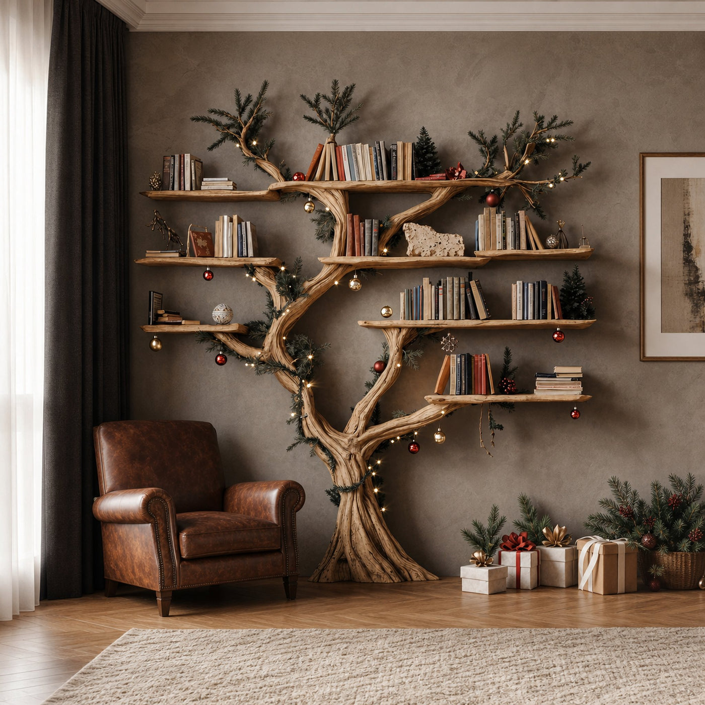 Tree Floating Bookshelf Driftwood Shelf - product view 2