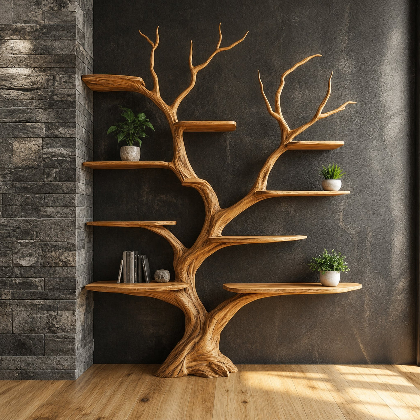 Tree Shelf Solid Wood Rustic Driftwood Gift