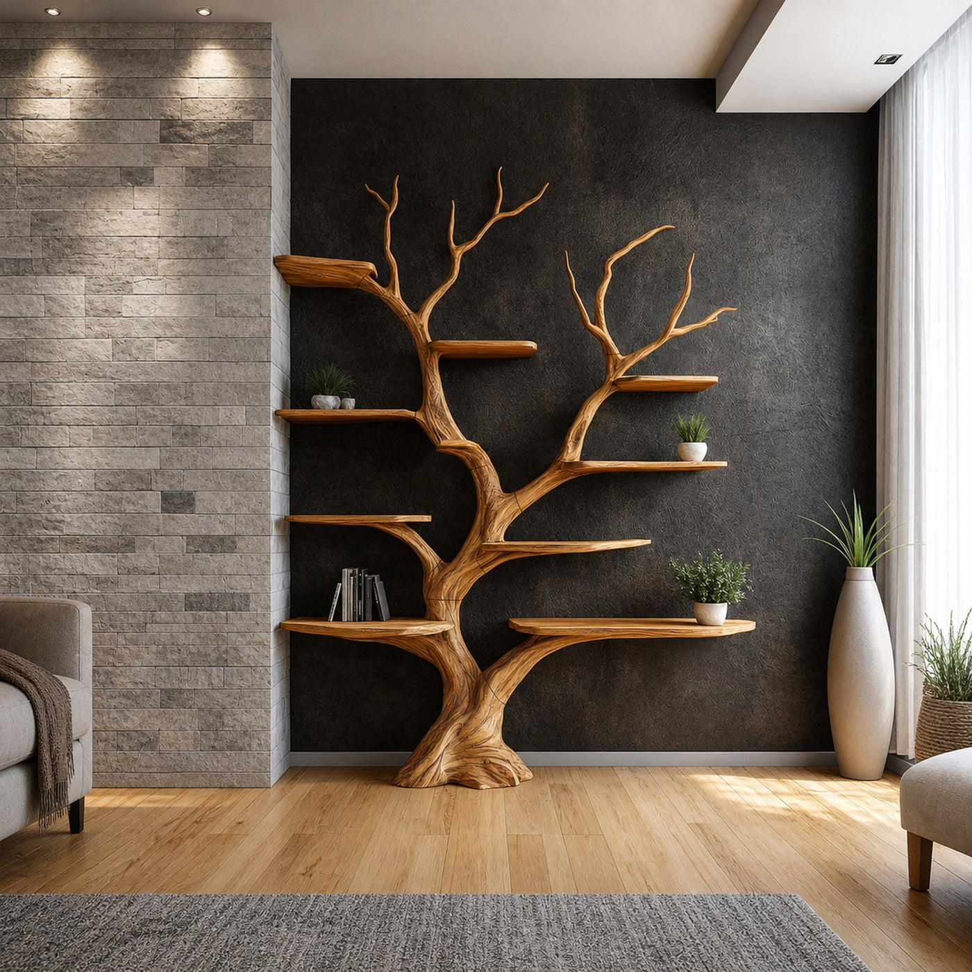 Tree Shelf Solid Wood Rustic Driftwood Gift - product view 2