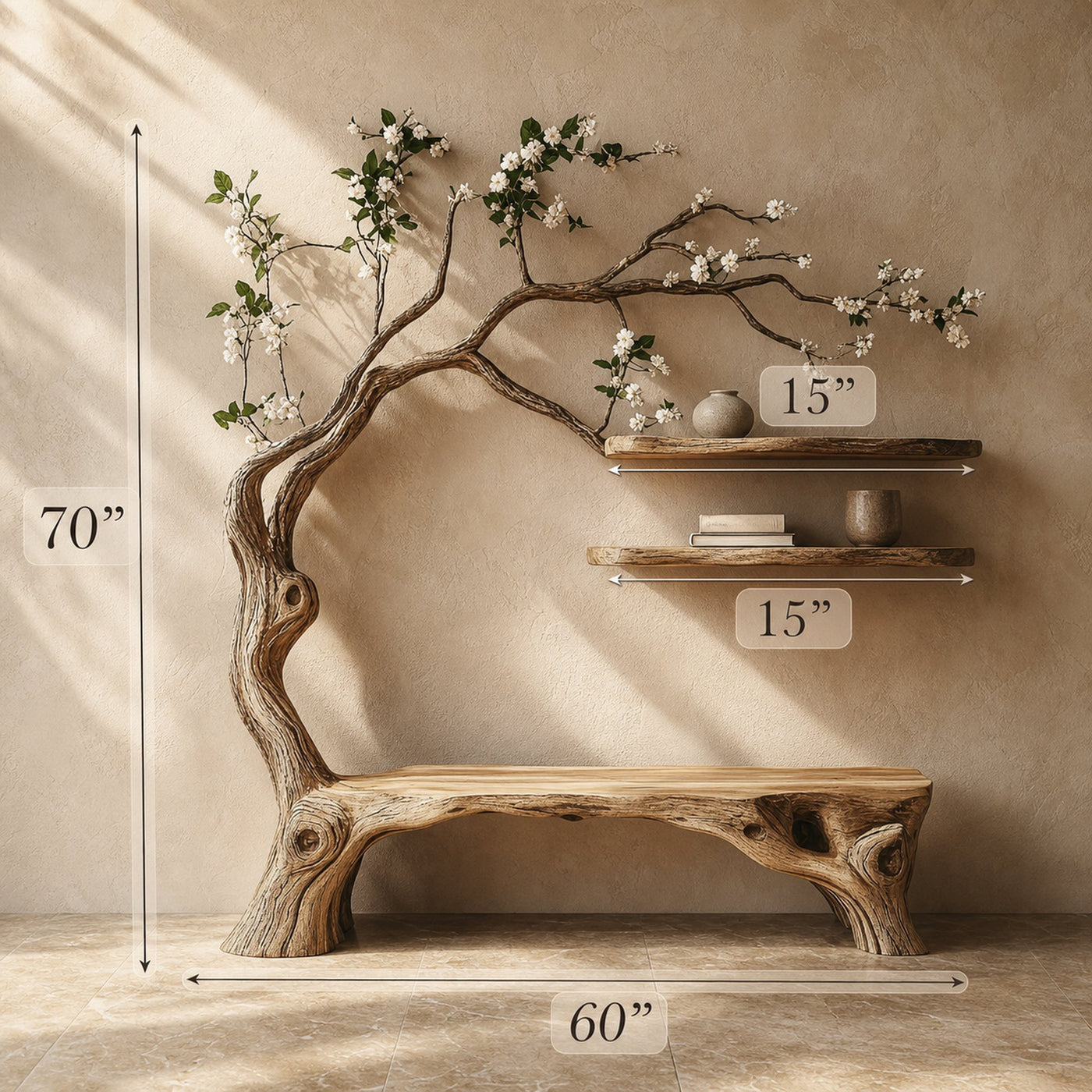 Tree Shelves Book Shelf Handmade Decor Home Gift - product view 4