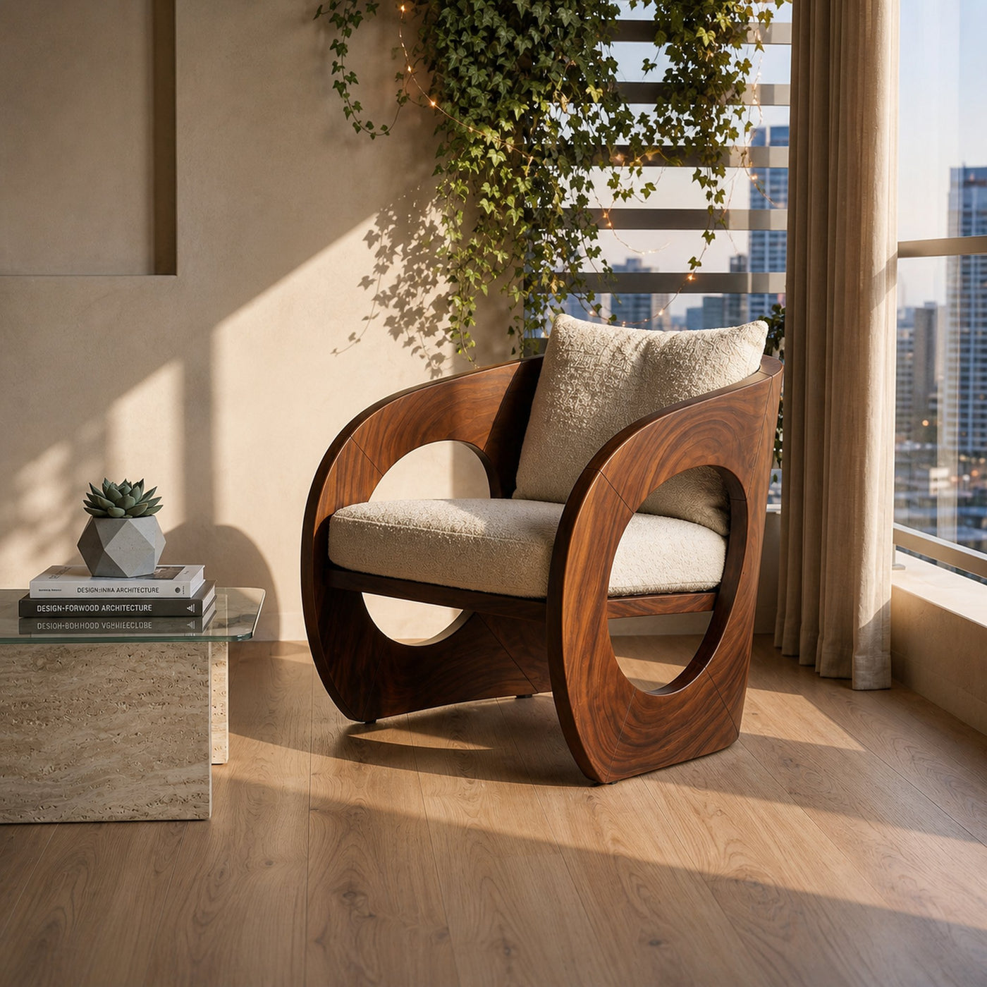 Tropical Organic Modern Wooden Chair Garden Lounge - product view 7