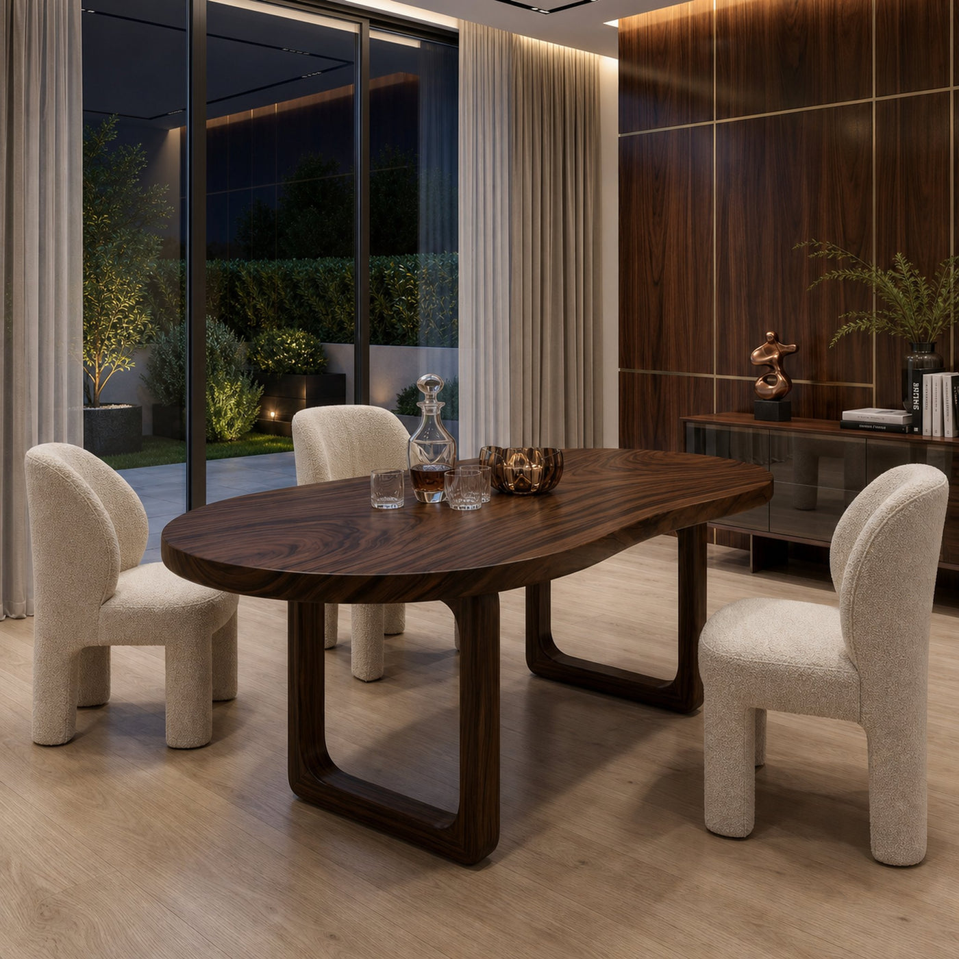 Tropical Oval Dining Room Table For Poolside Room - product view 7