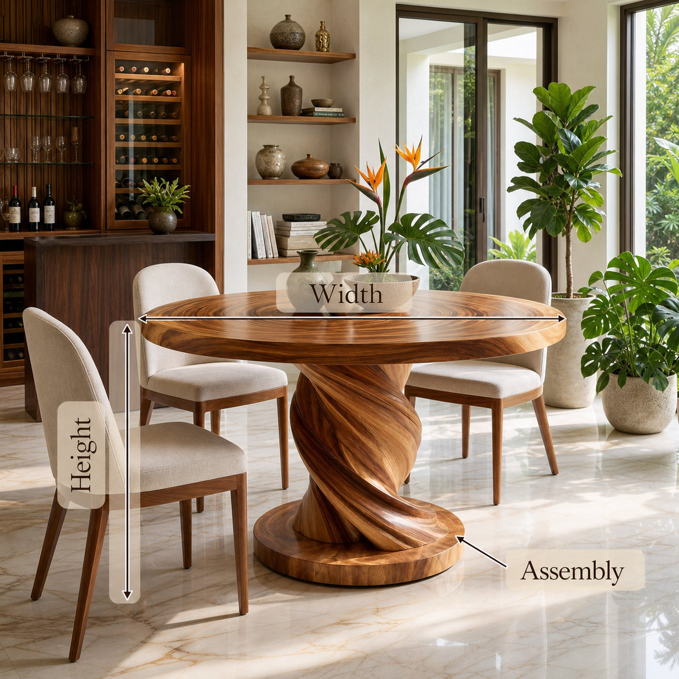Tropical Twist Base Breakfast Table For Bright Kitchen - product view 8