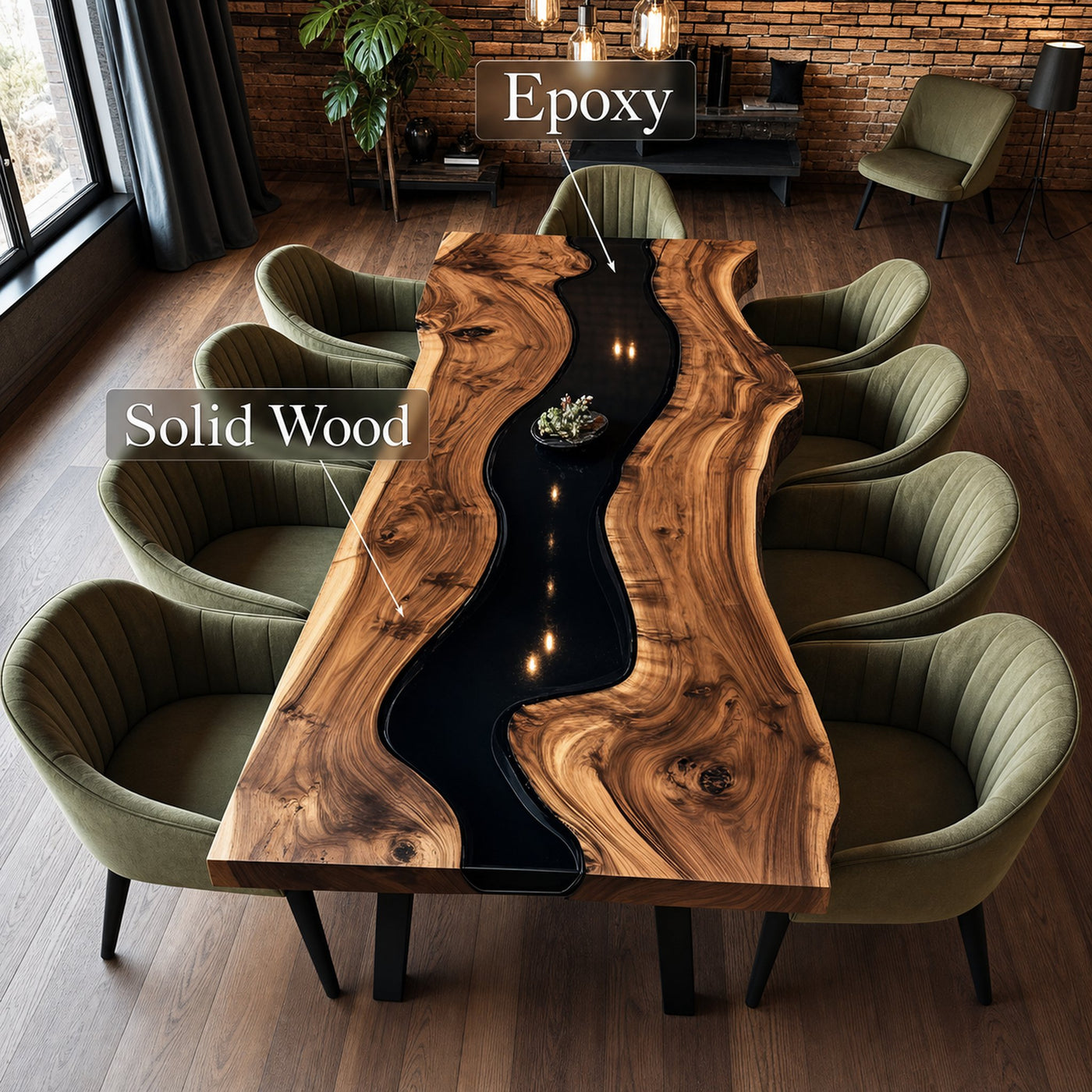 Unique Epoxy Dining Table Handmade Decor Home Gift - product view 2