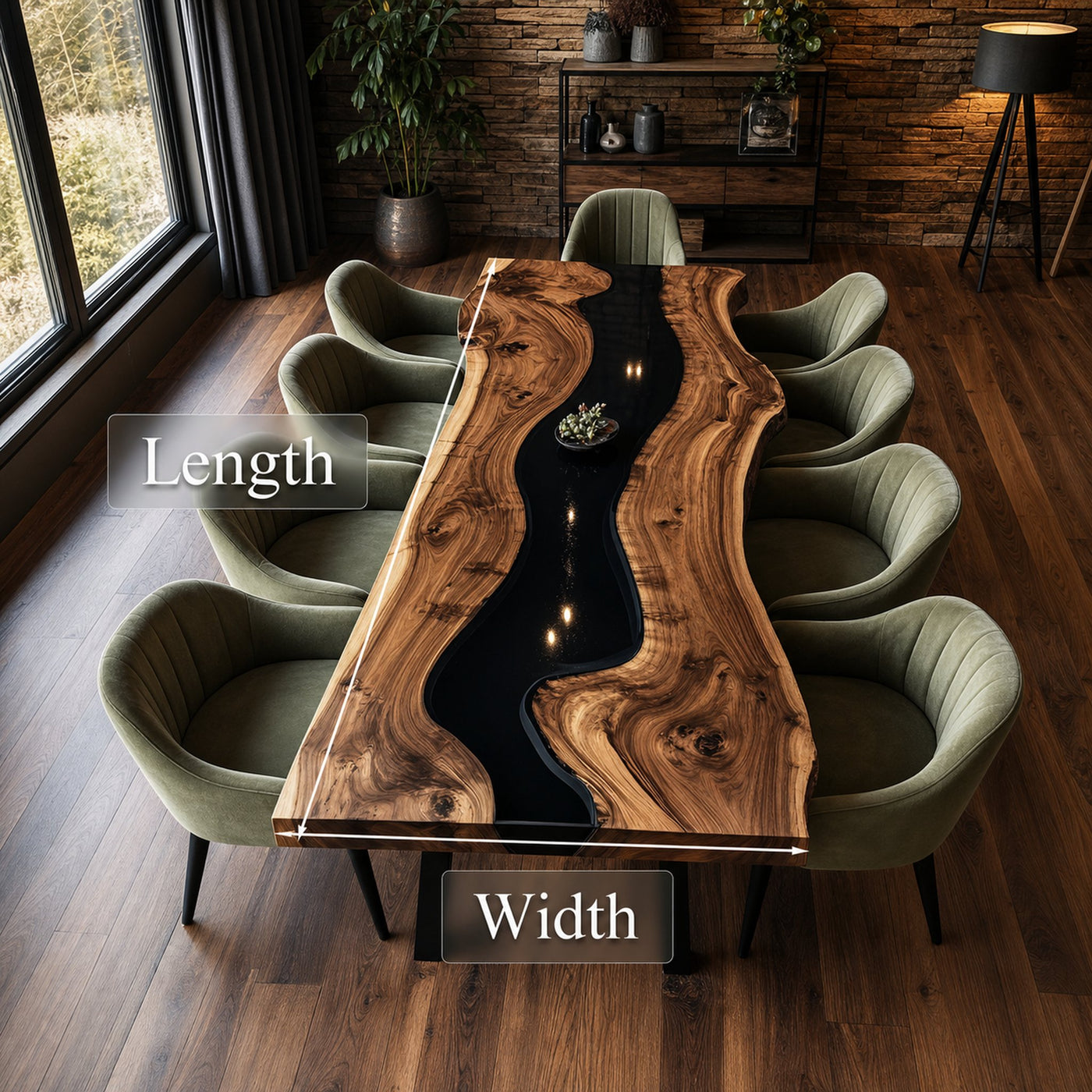 Unique Epoxy Dining Table Handmade Decor Home Gift - product view 3