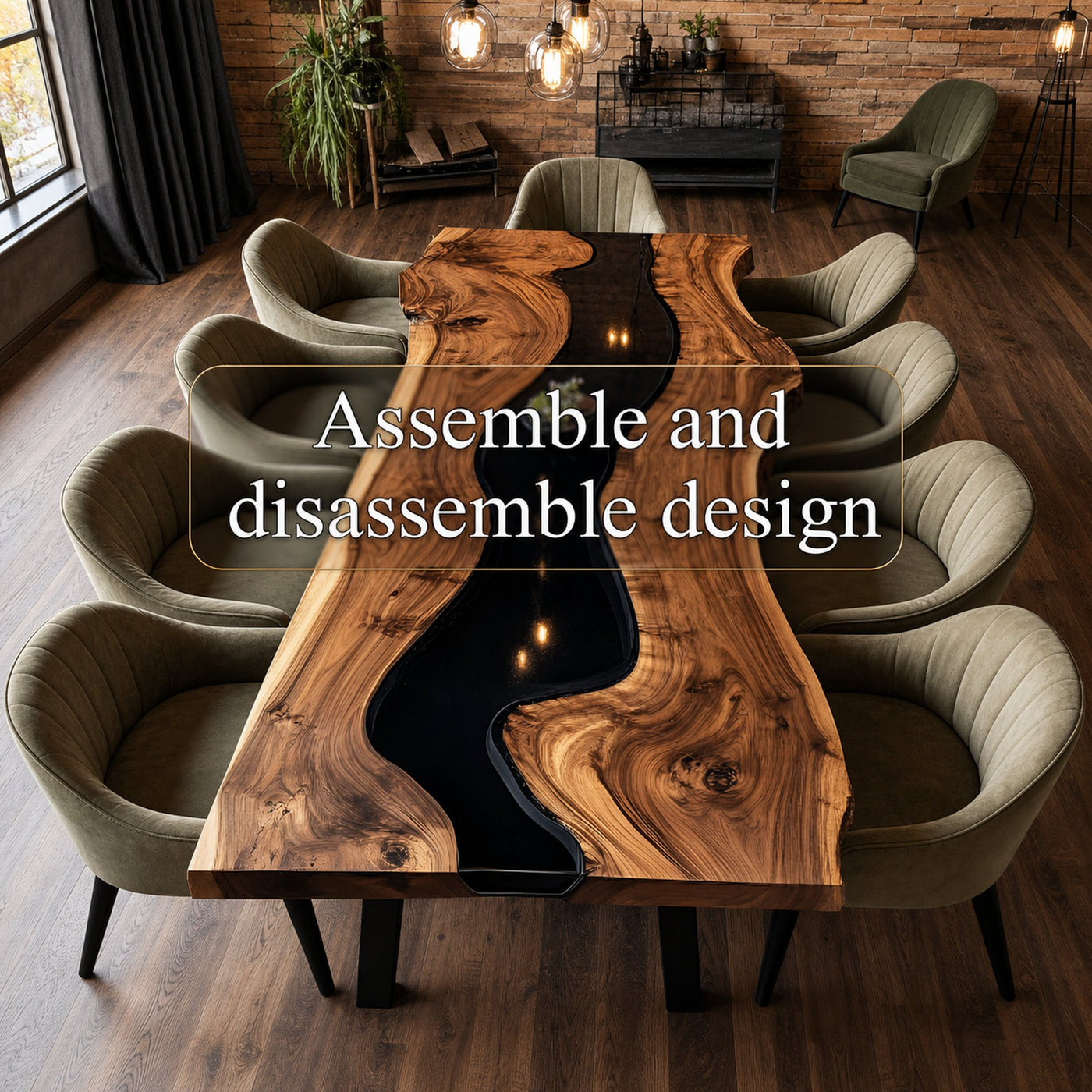 Unique Epoxy Dining Table Handmade Decor Home Gift - product view 4