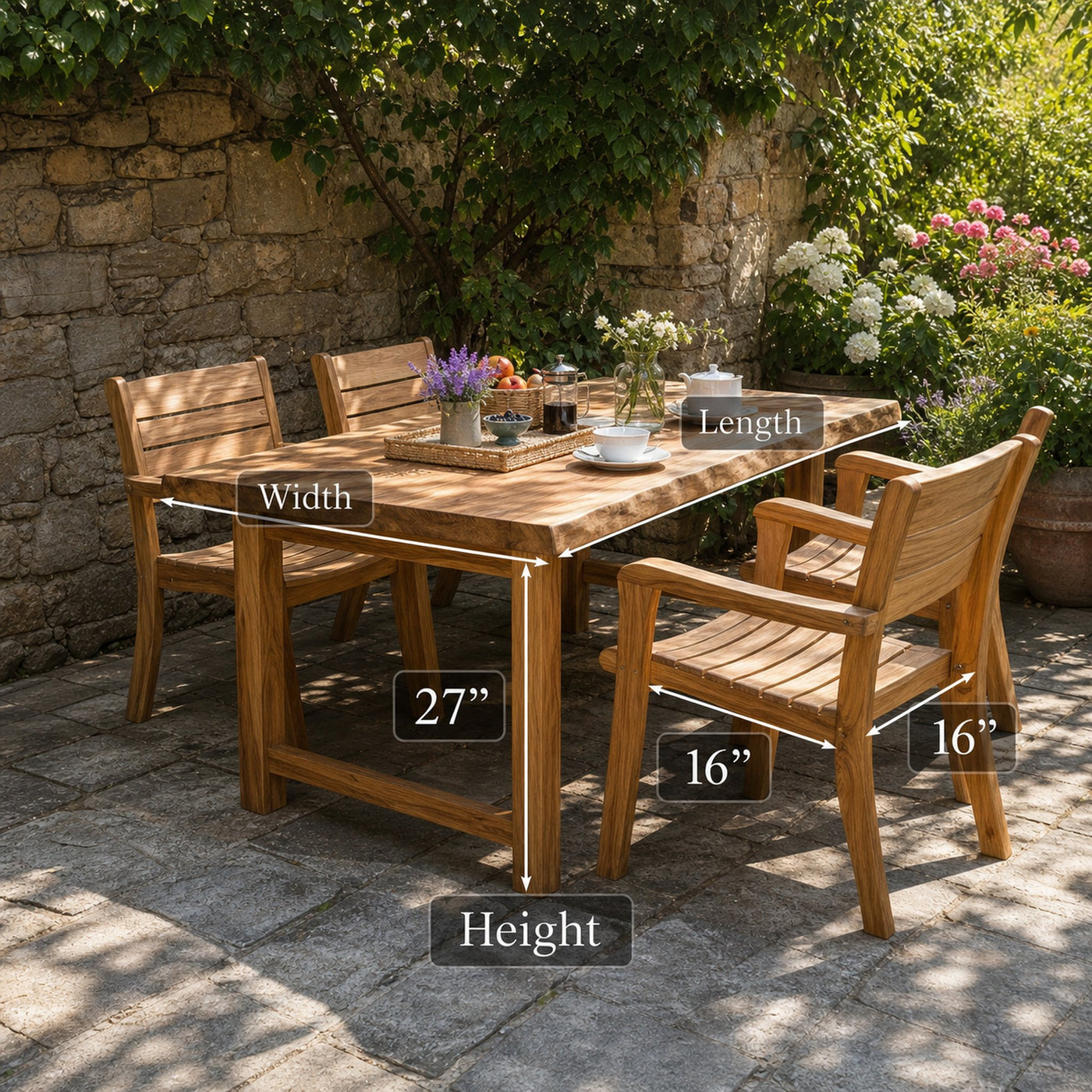 Unique Table and Chair Sets Garden Dining Set Garden Decor Gift - product view 5