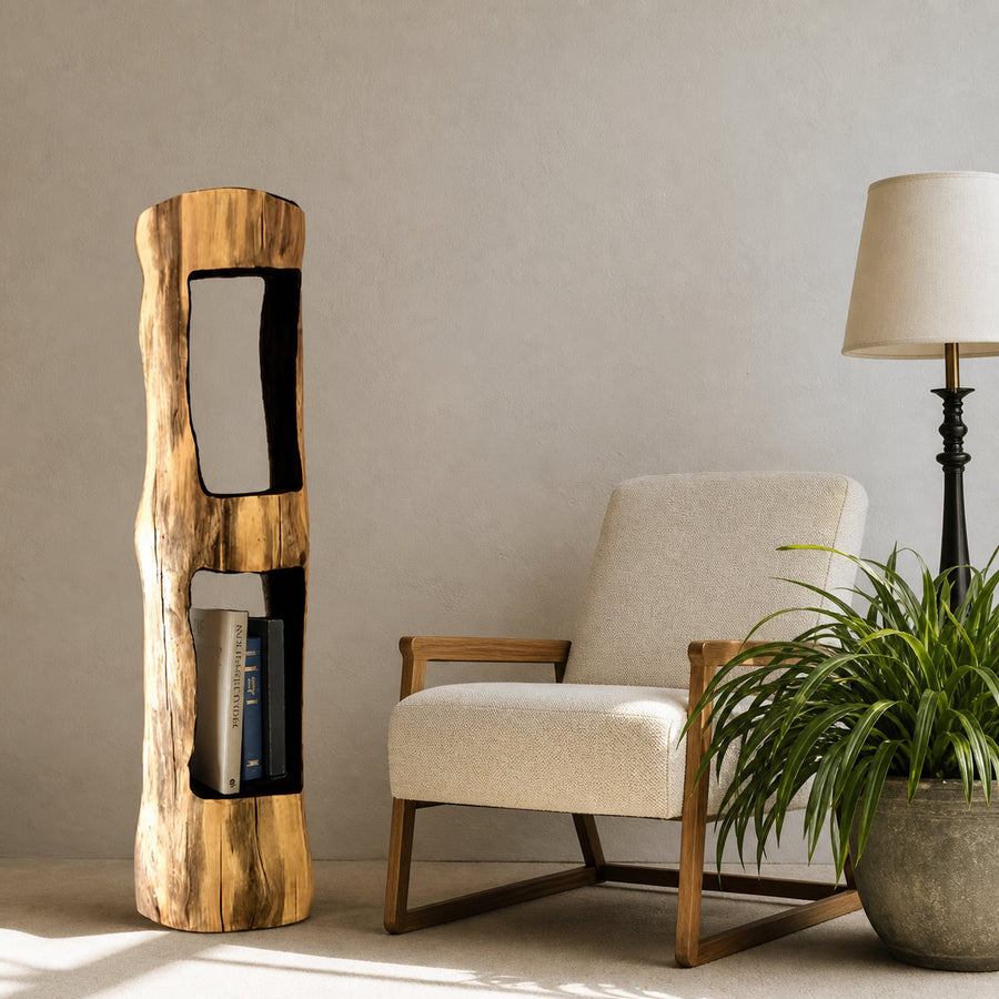 Unique Tree Trunk Bookshelf For Living Room Decor
