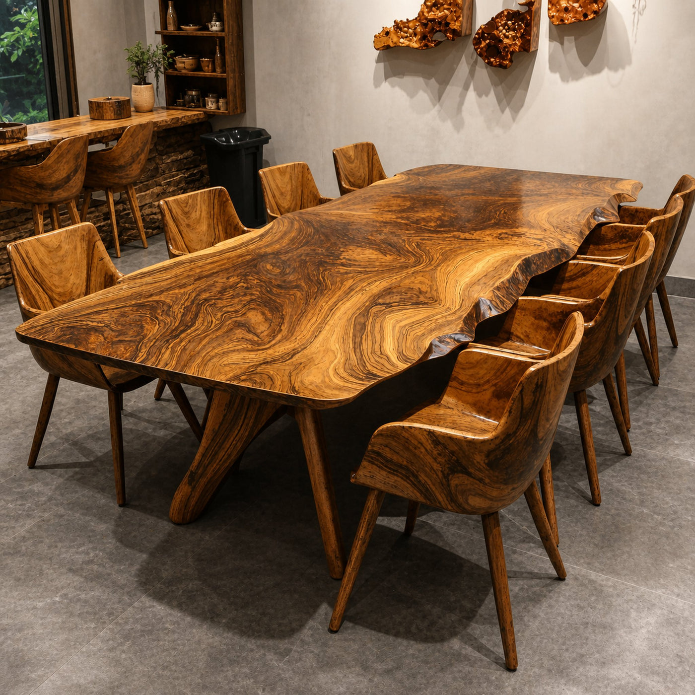 Vintage Natural Wood Dining Table For Rustic Dining Room